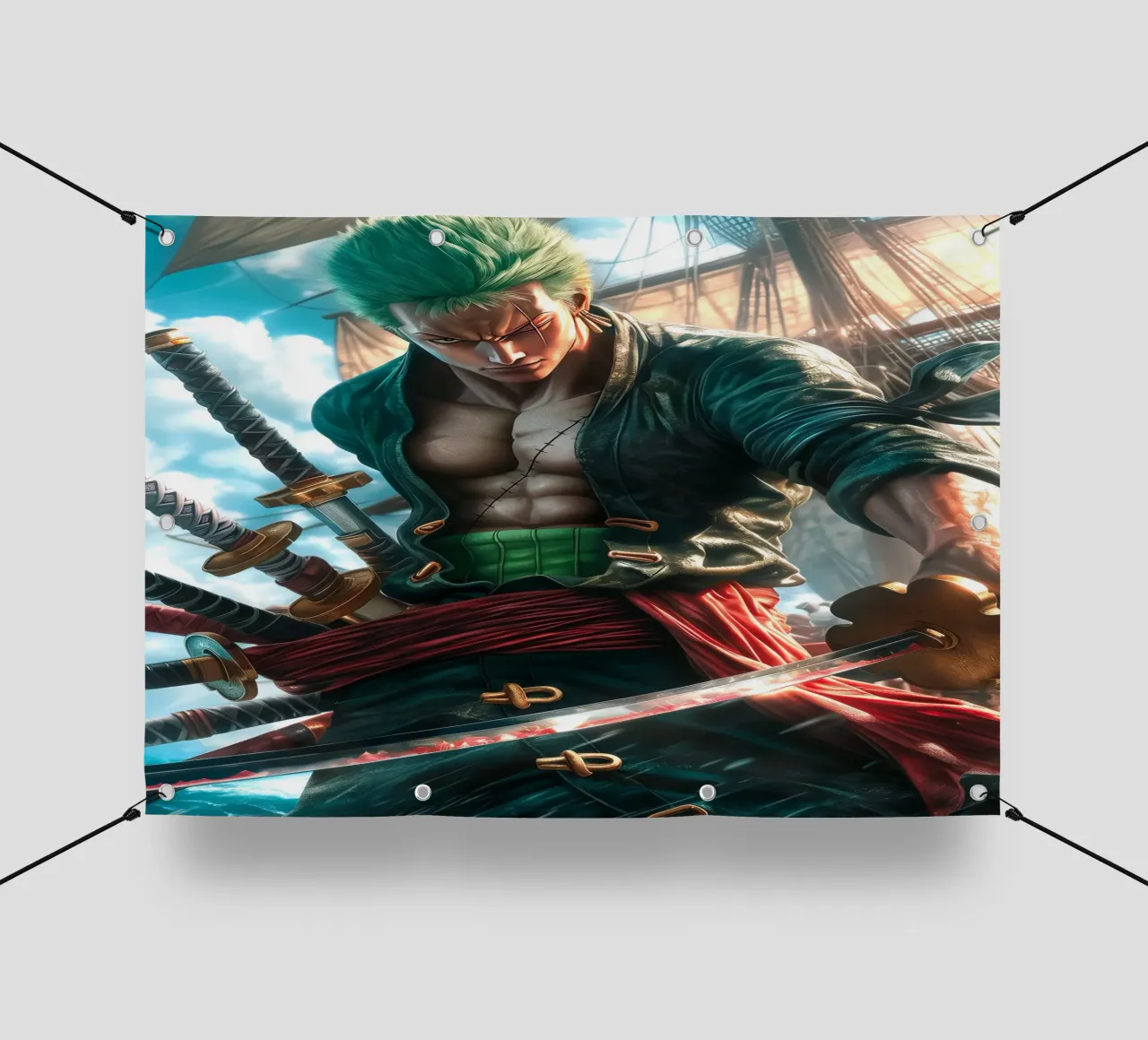 Pirate Hunter Roronoa Zoro One Piece telo in pvc da Fleur de Lys