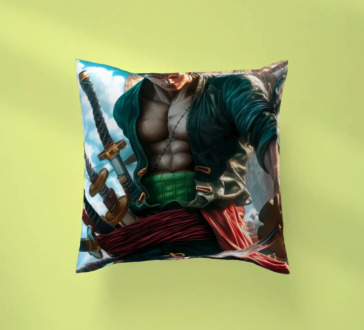 Pirate Hunter Roronoa Zoro One Piece cuscino da Fleur de Lys