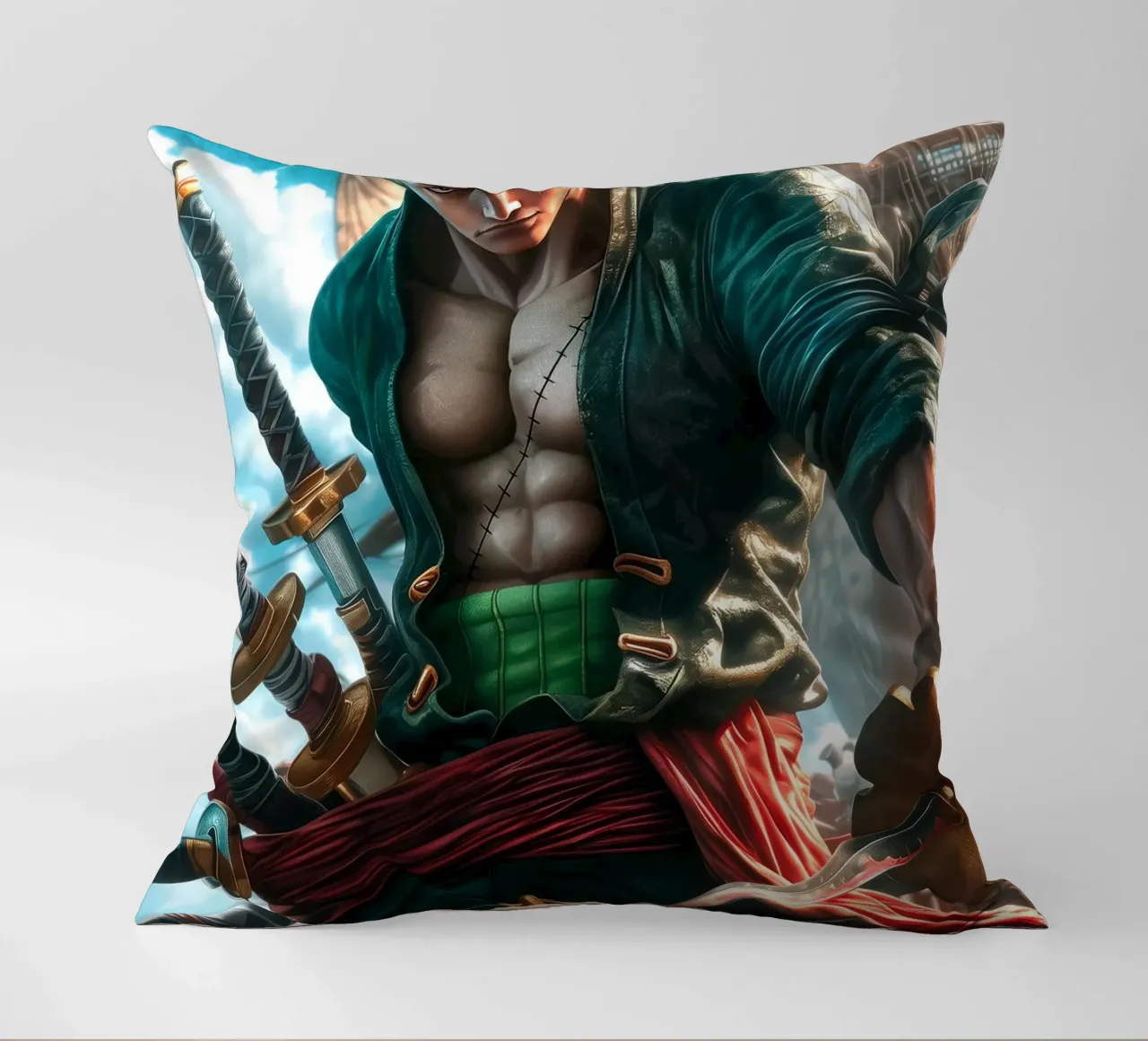 Pirate Hunter Roronoa Zoro One Piece cuscino da Fleur de Lys