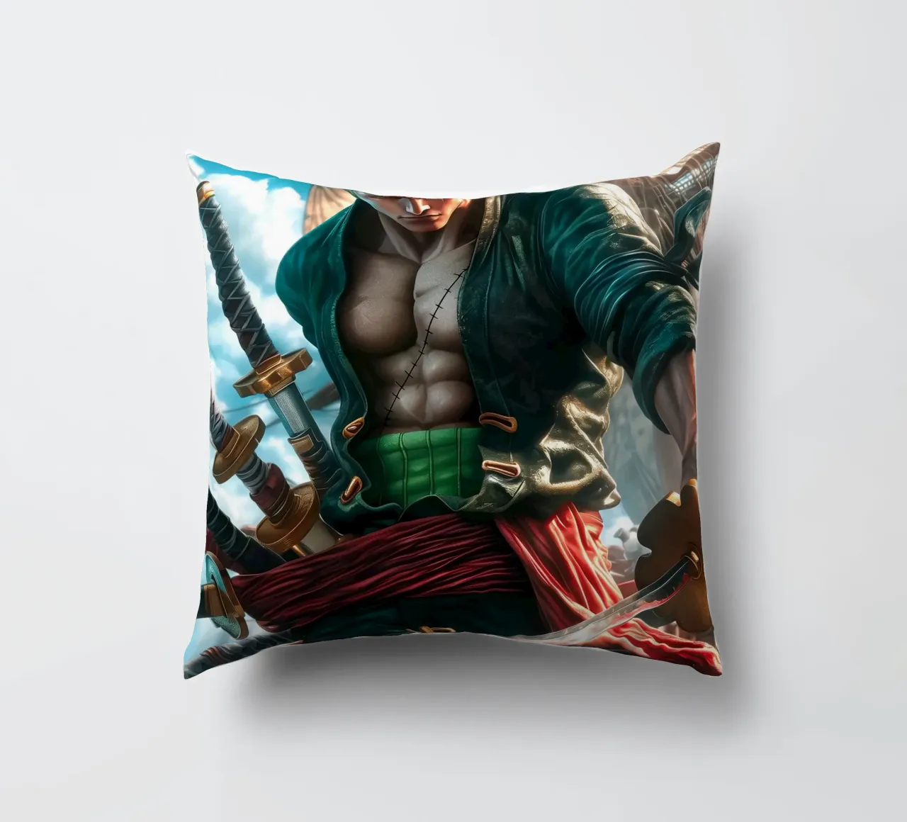 Pirate Hunter Roronoa Zoro One Piece cuscino da Fleur de Lys