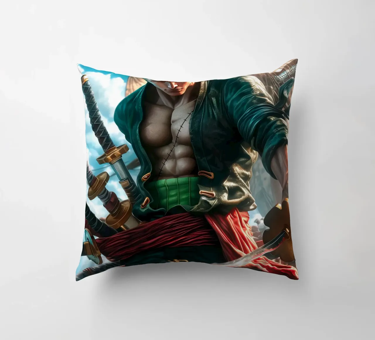 Pirate Hunter Roronoa Zoro One Piece cuscino da Fleur de Lys