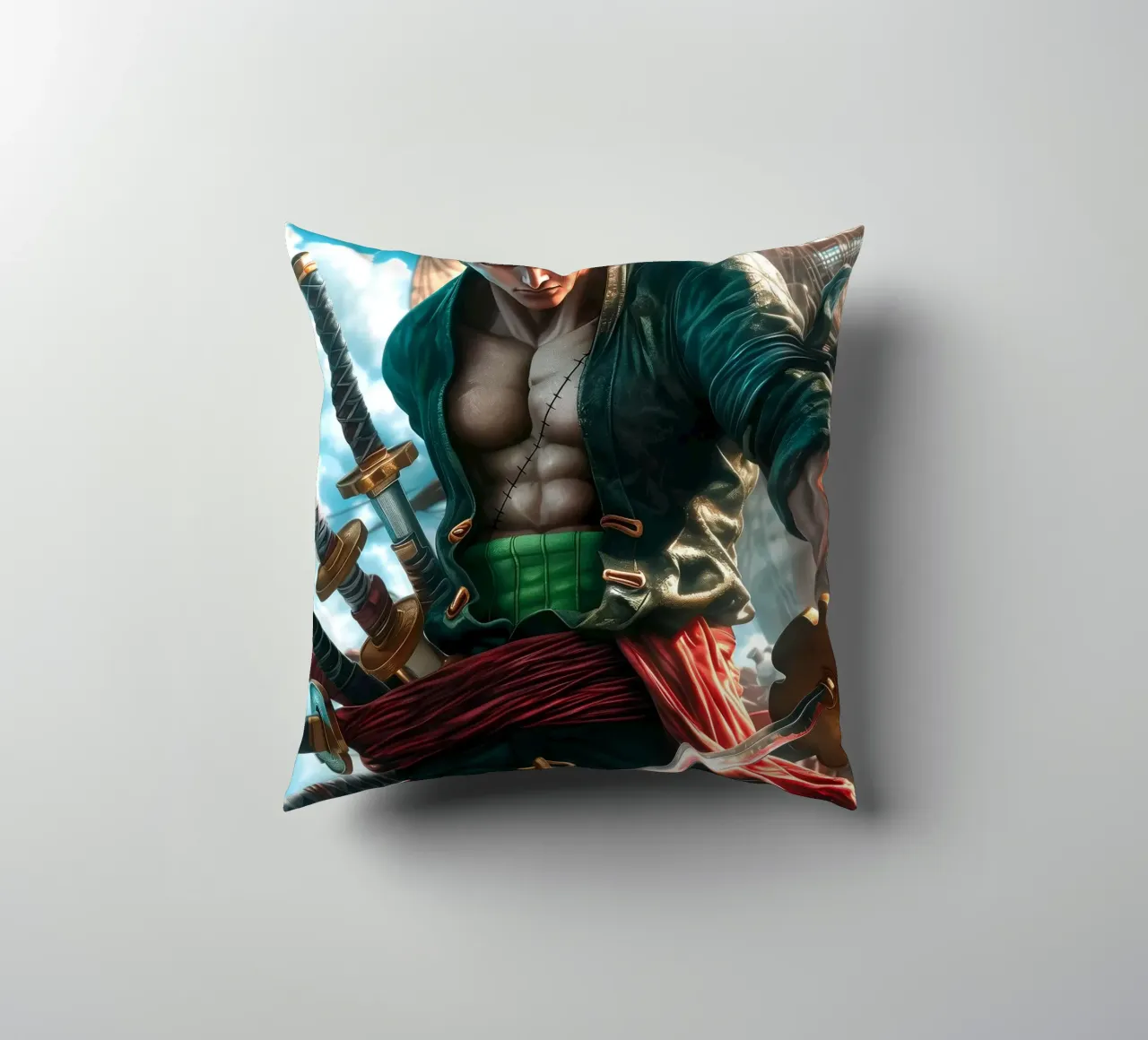 Pirate Hunter Roronoa Zoro One Piece cuscino da Fleur de Lys