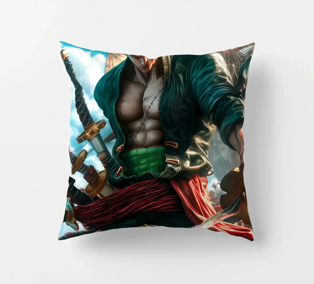 Pirate Hunter Roronoa Zoro One Piece cuscino da Fleur de Lys