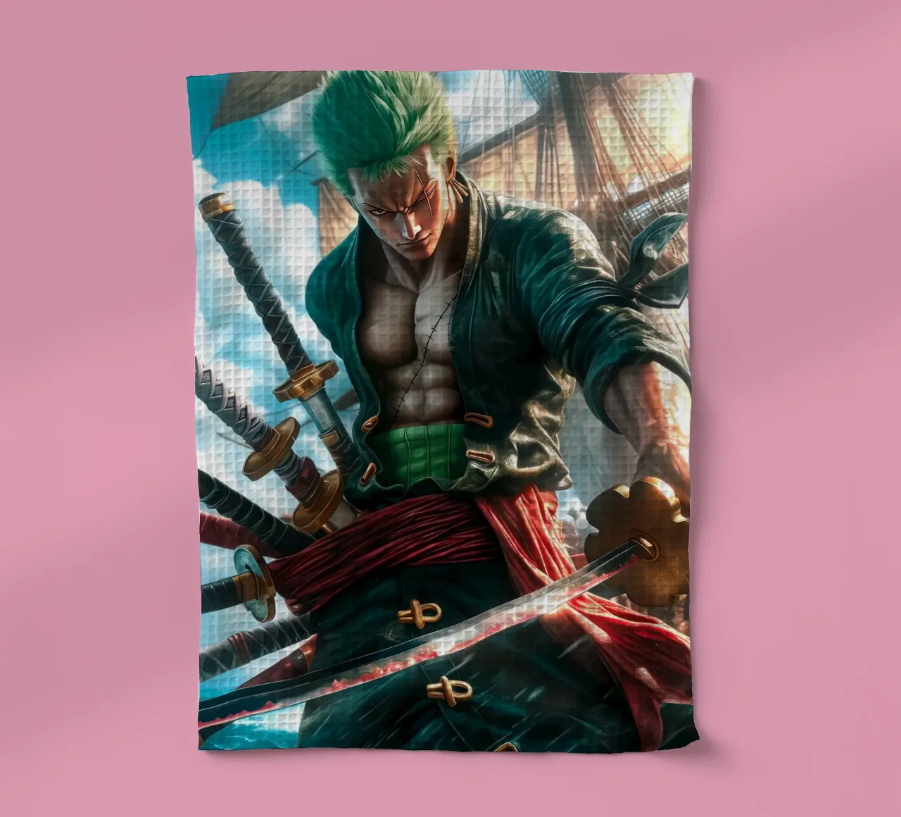Pirate Hunter Roronoa Zoro One Piece canovaccio da cucina da Fleur de Lys