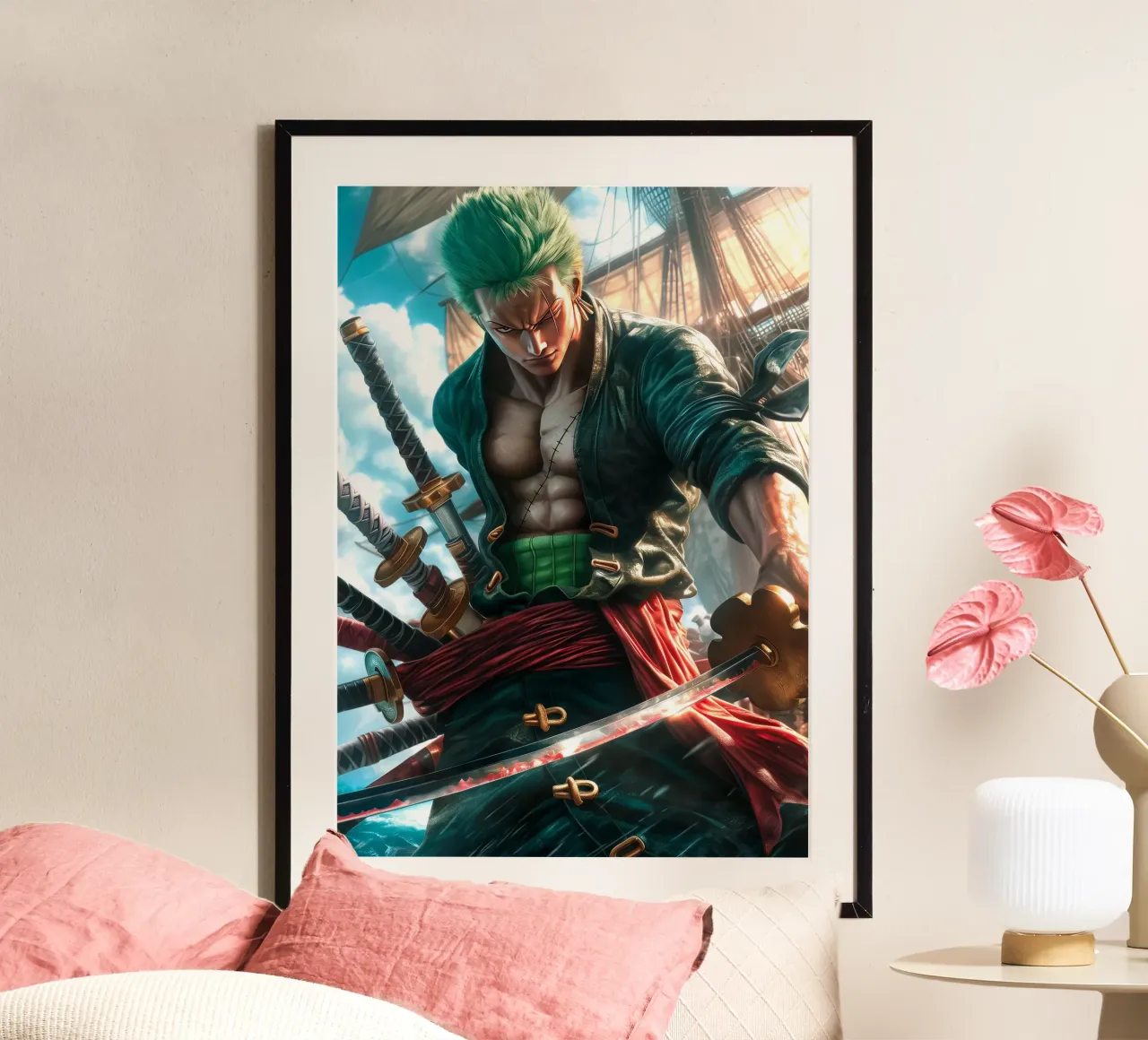 Pirate Hunter Roronoa Zoro One Piece carta hahnemühle da Fleur de Lys