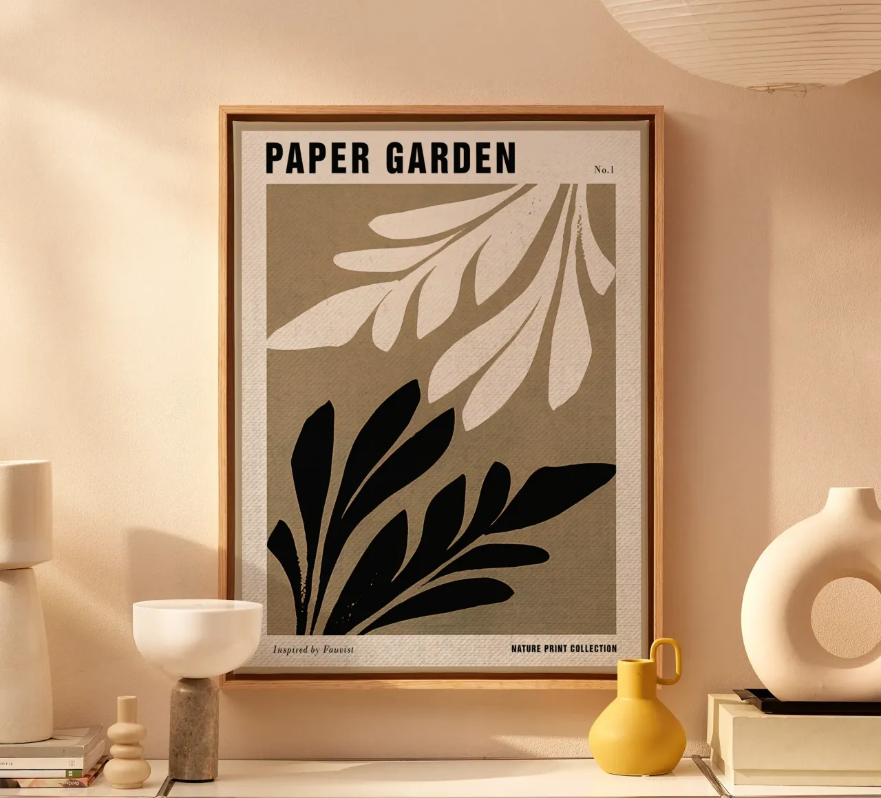 Papieren tuin natuurprint canvas van Amanda Studio