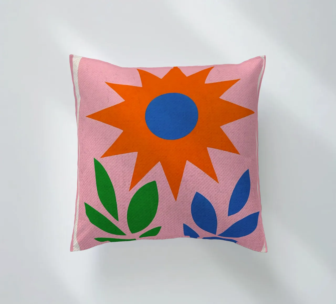 Paper Garden Retro Poster decorative cushion by Amanda Studio