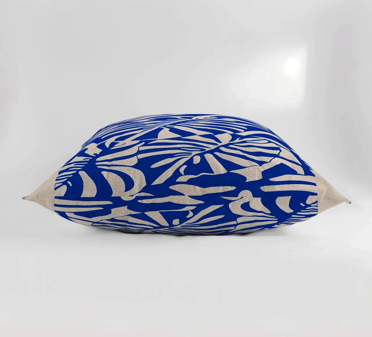 Paper Nature Blue Monstera decorative cushion by Amanda Studio