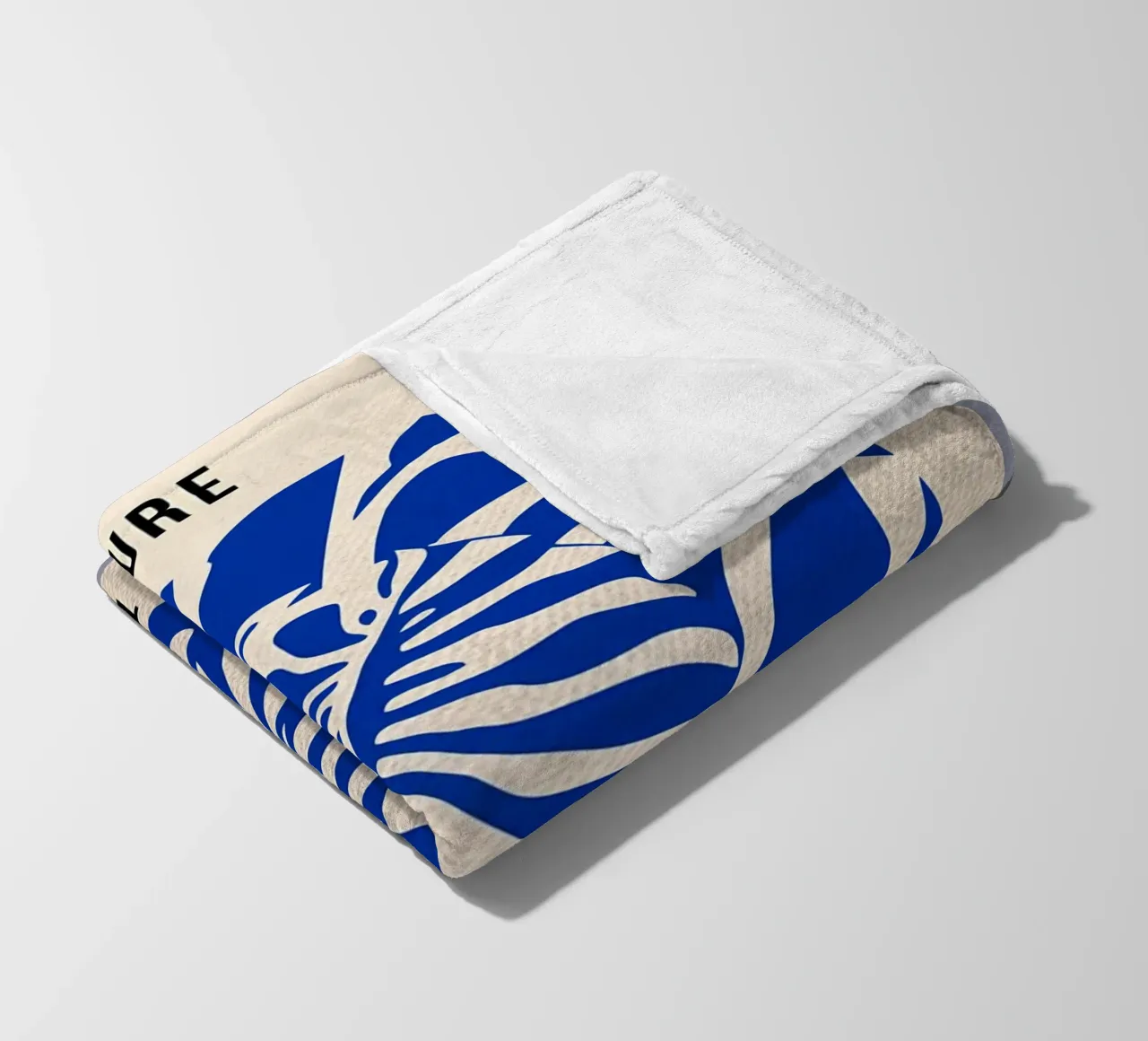 Paper Nature Blue Monstera Fleecedecke von Amanda Studio