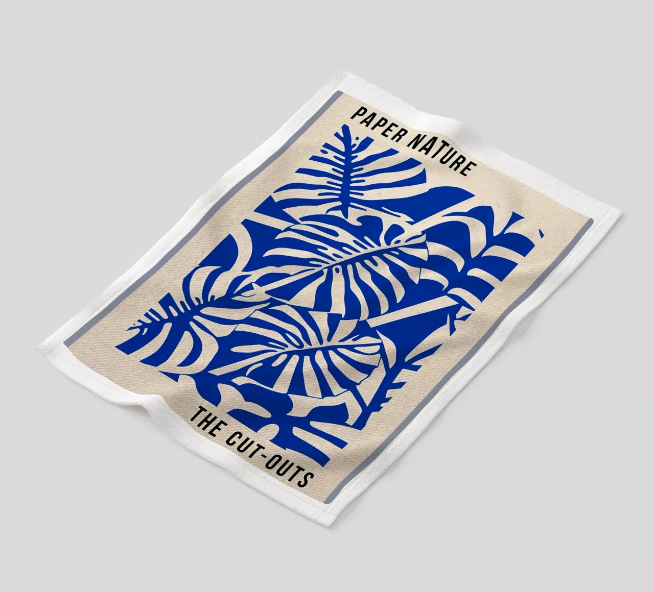 Paper Nature Blue Monstera Fleecedecke von Amanda Studio