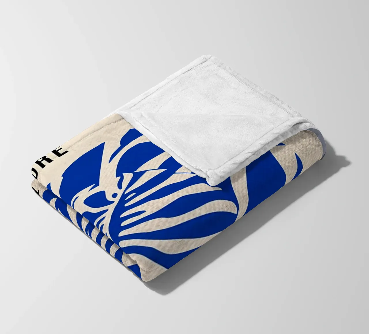 Paper Nature Blue Monstera Fleecedecke von Amanda Studio