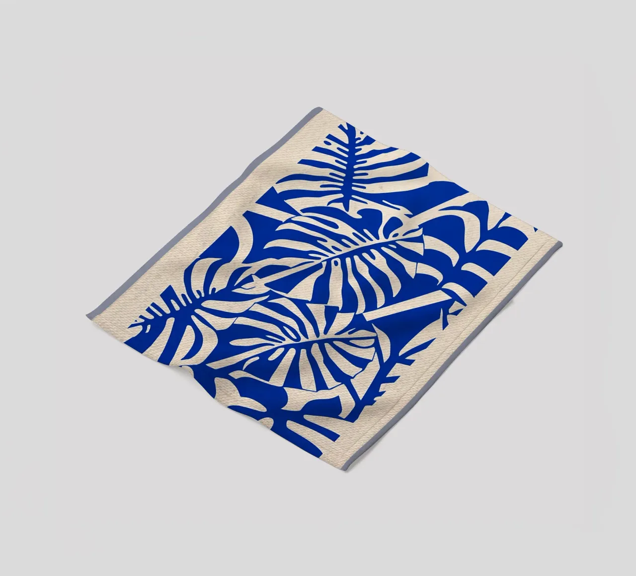 Paper Nature Blue Monstera Fleecedecke von Amanda Studio