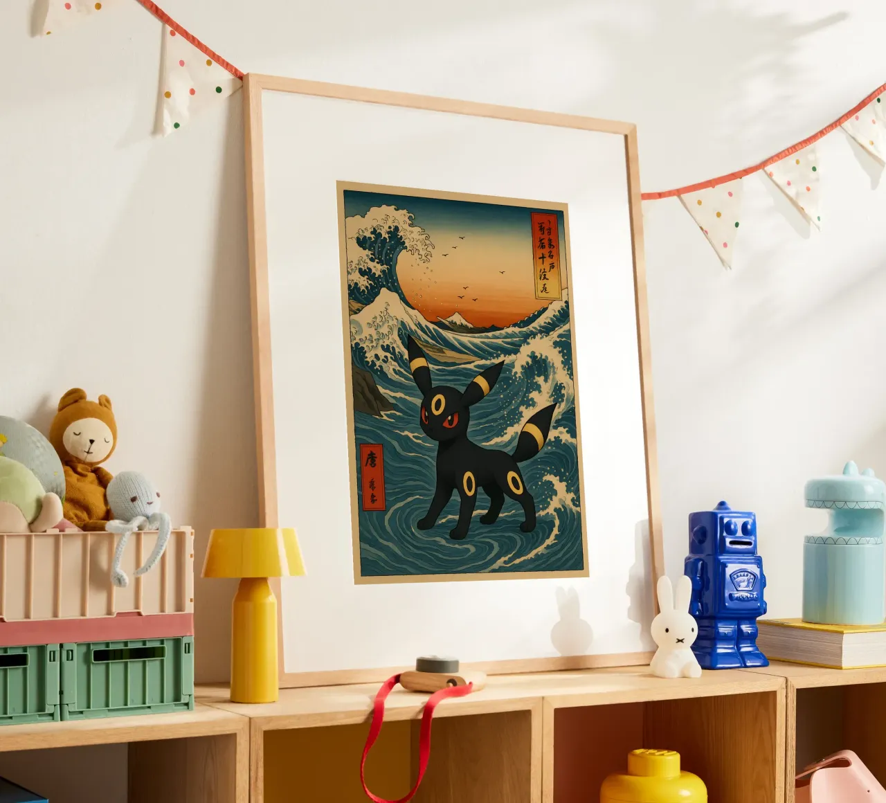 Vintage Umbreon Japan Art poster con telaio in alluminio da KakiHanryJP