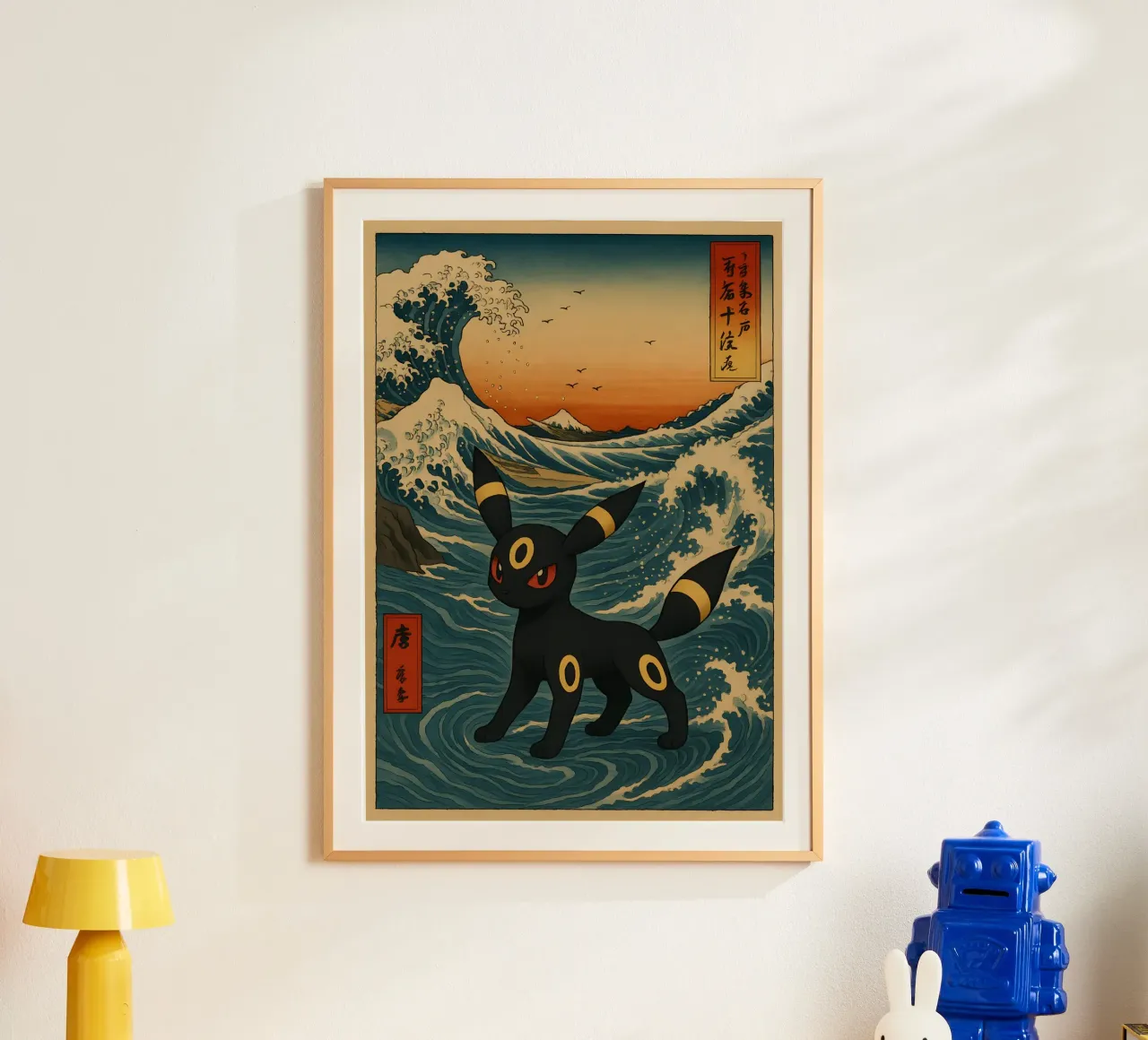 Vintage Umbreon Japan Art poster con telaio in alluminio da KakiHanryJP