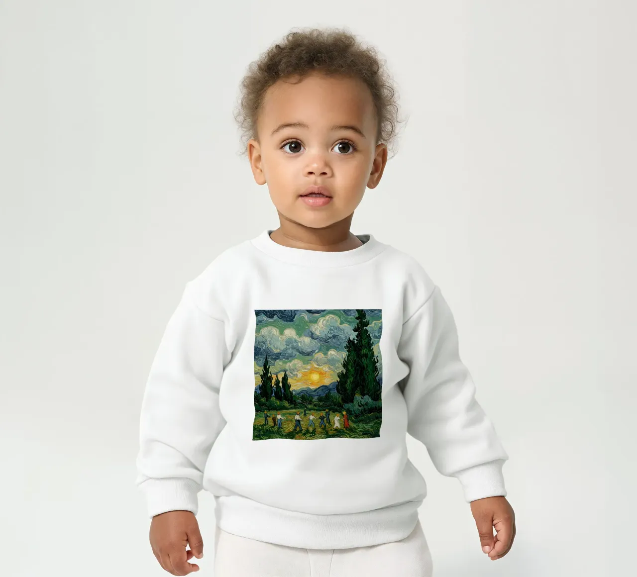 people see the sunset with the tall pine trees baby sweatshirt by Piper Shop Oke