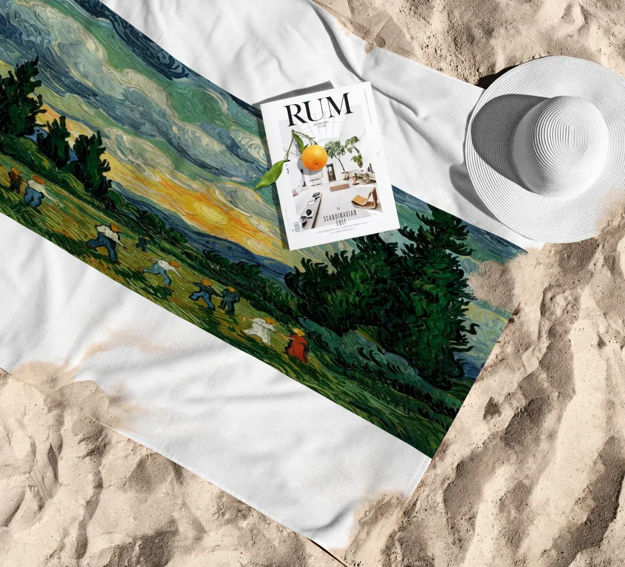 people see the sunset with the tall pine trees beach towel by Piper Shop Oke