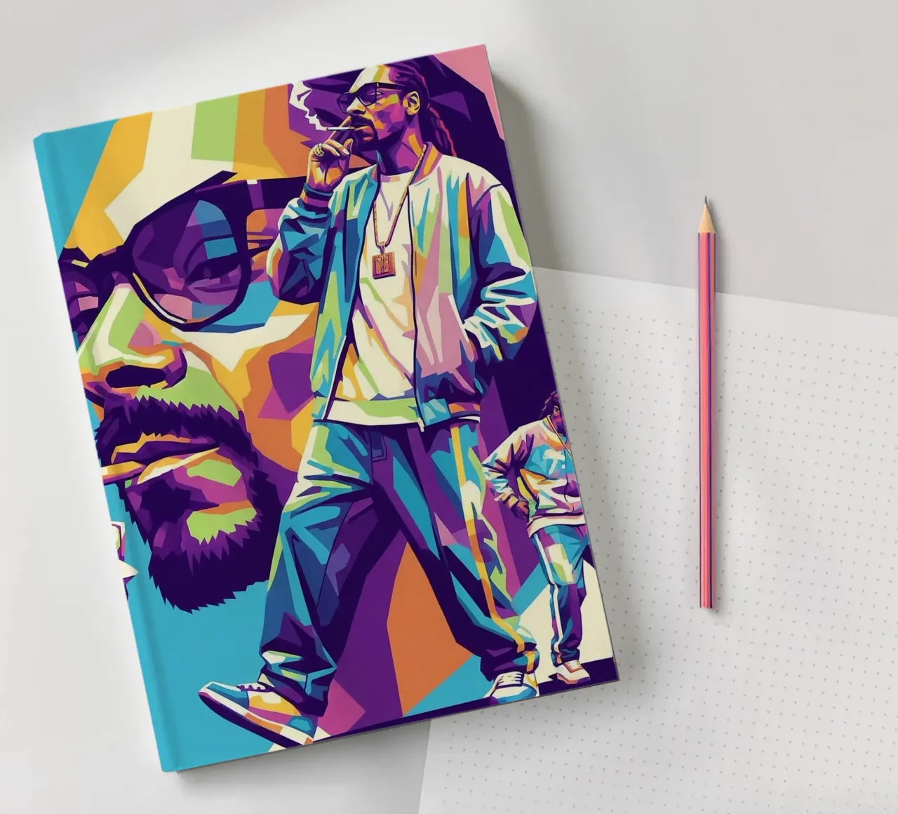 Snoop Dogg - WPAP art style (1) notebook by Hantamrata
