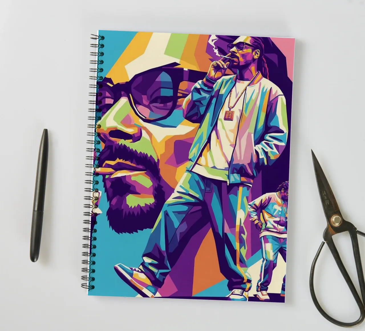 Snoop Dogg - WPAP art style (1) spiral notebook by Hantamrata
