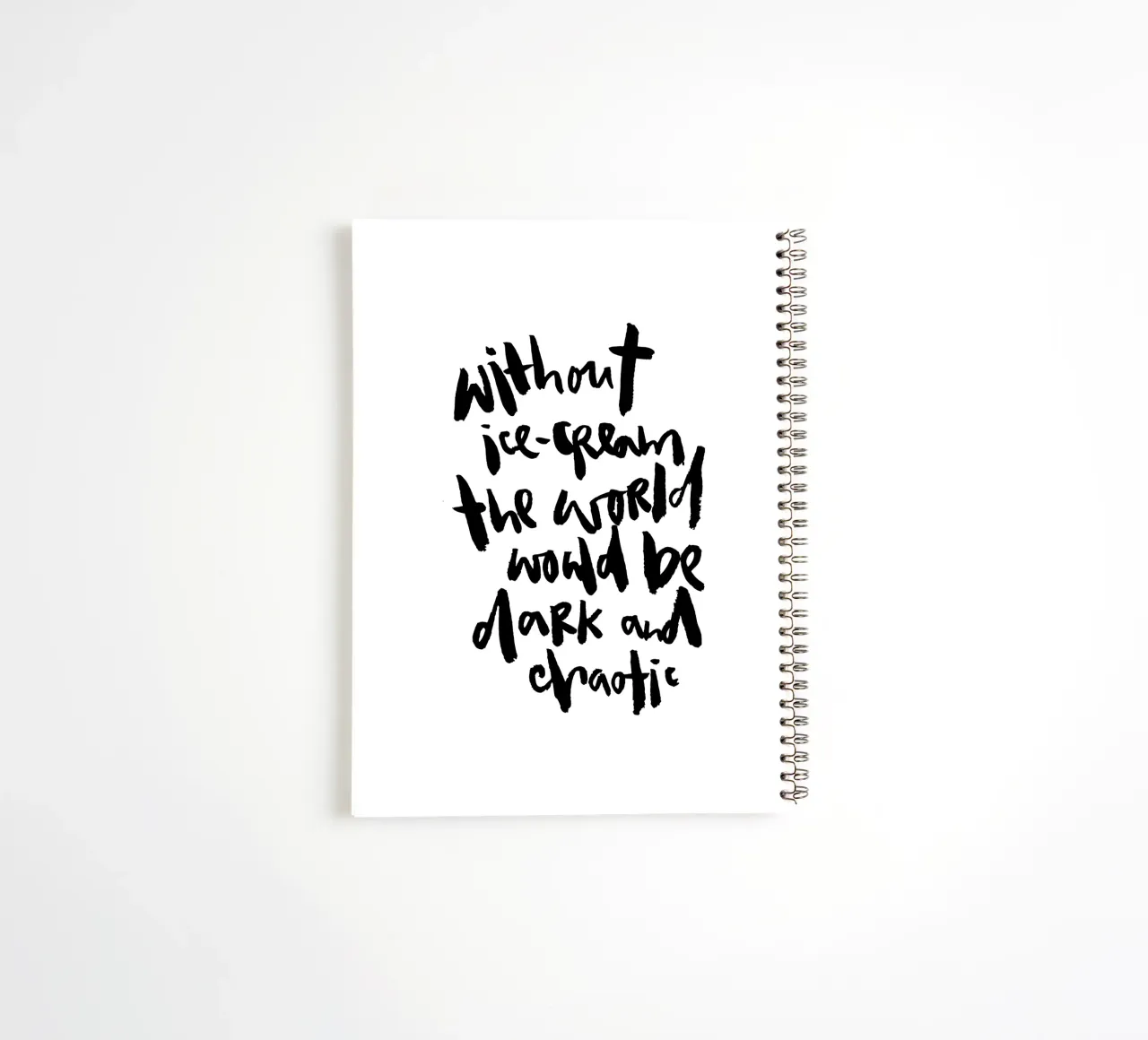Ice-cream against darkness & chaos spiral notebook by Brushmeetspaper