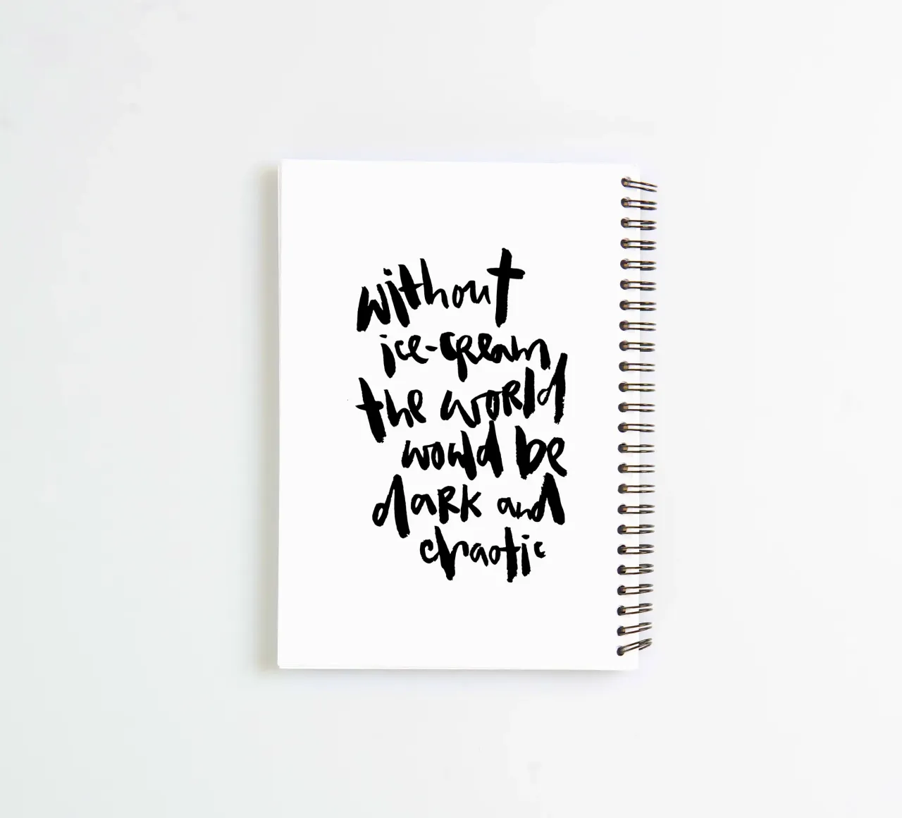 Ice-cream against darkness & chaos spiral notebook by Brushmeetspaper