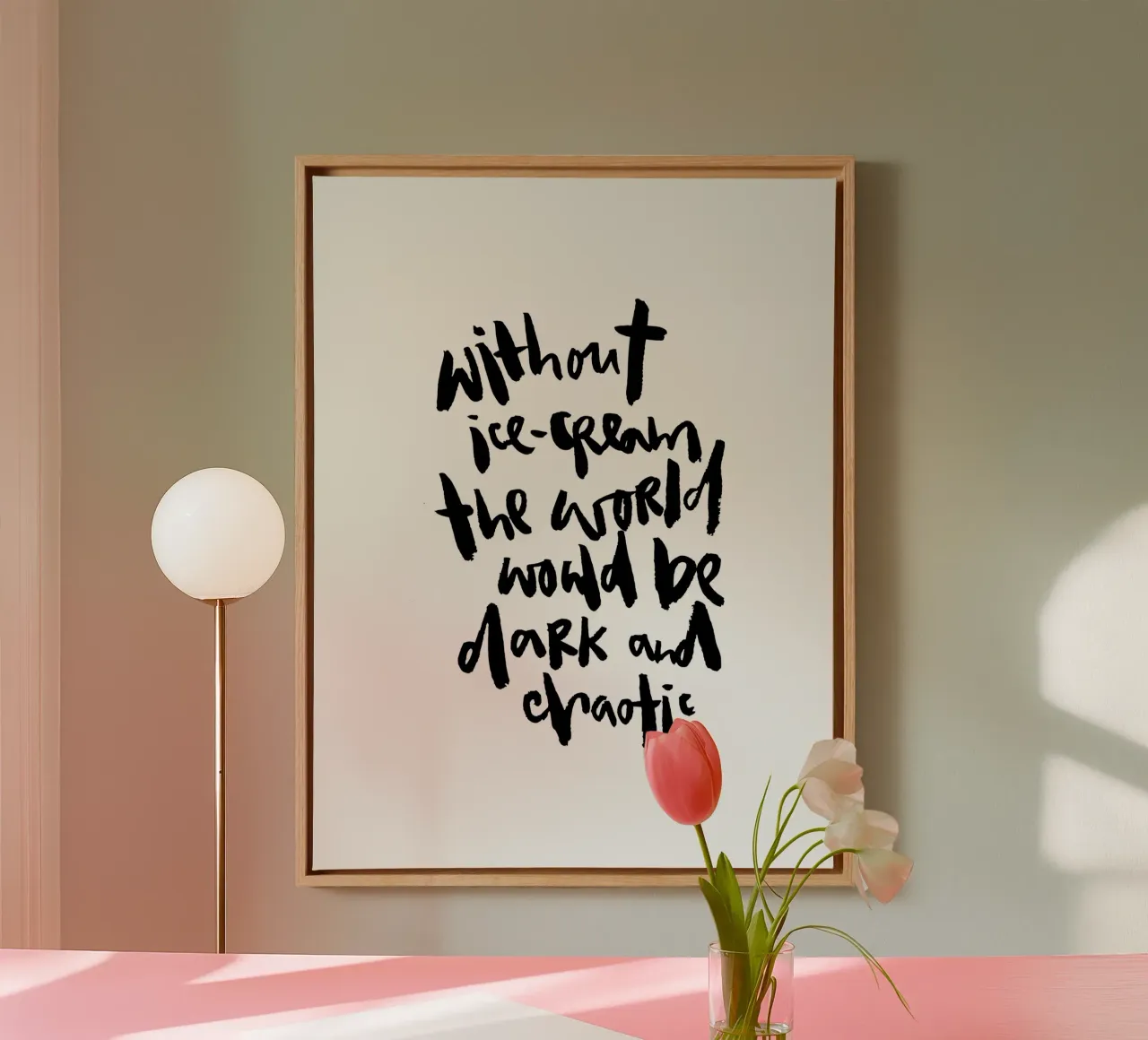 Ice-cream against darkness & chaos canvas van Brushmeetspaper