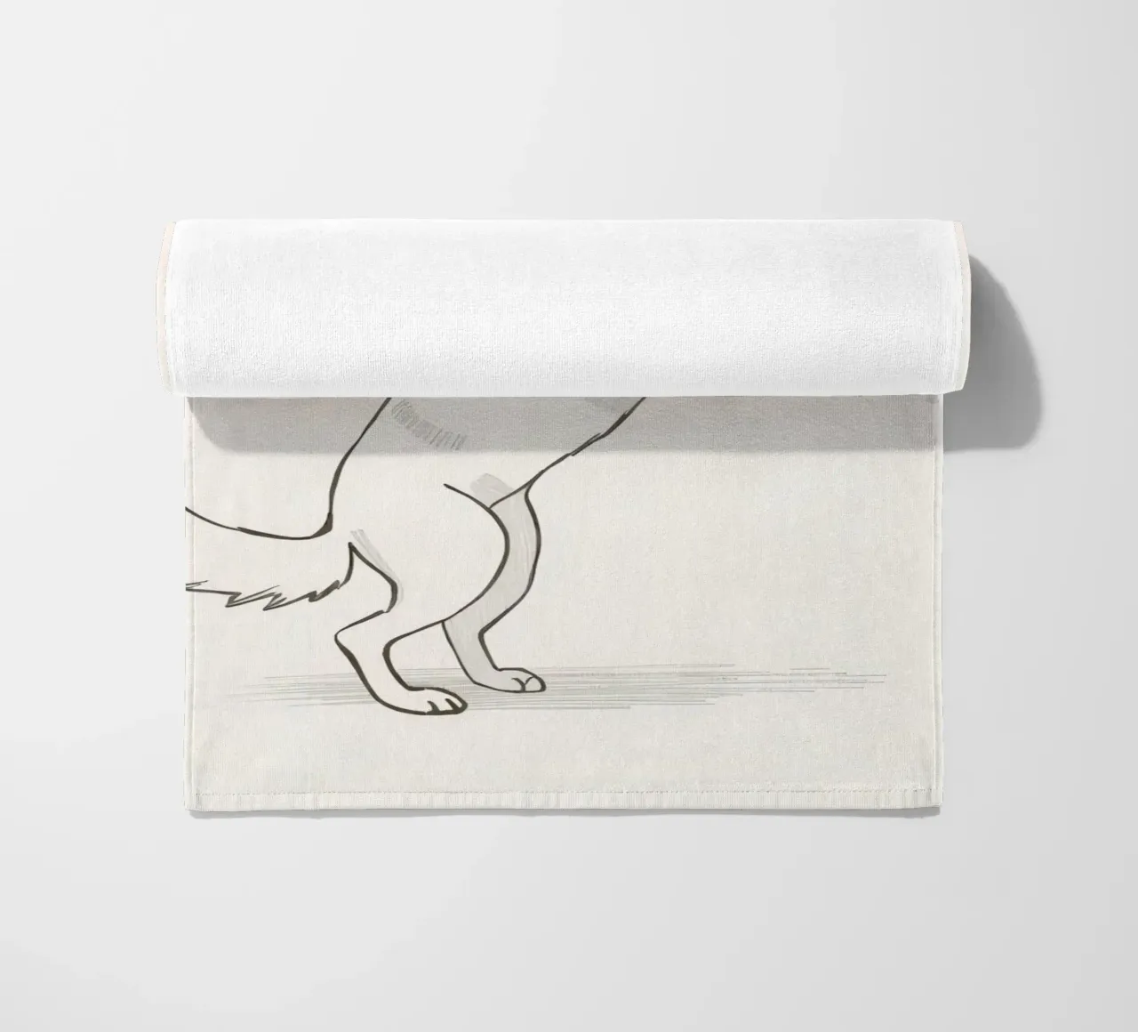 Cane giocoso in piedi su due zampe in un semplice artistico telo mare da DesignDoodle