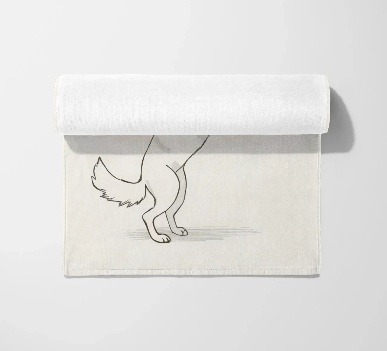 Cane giocoso in piedi su due zampe in un semplice artistico telo mare da DesignDoodle