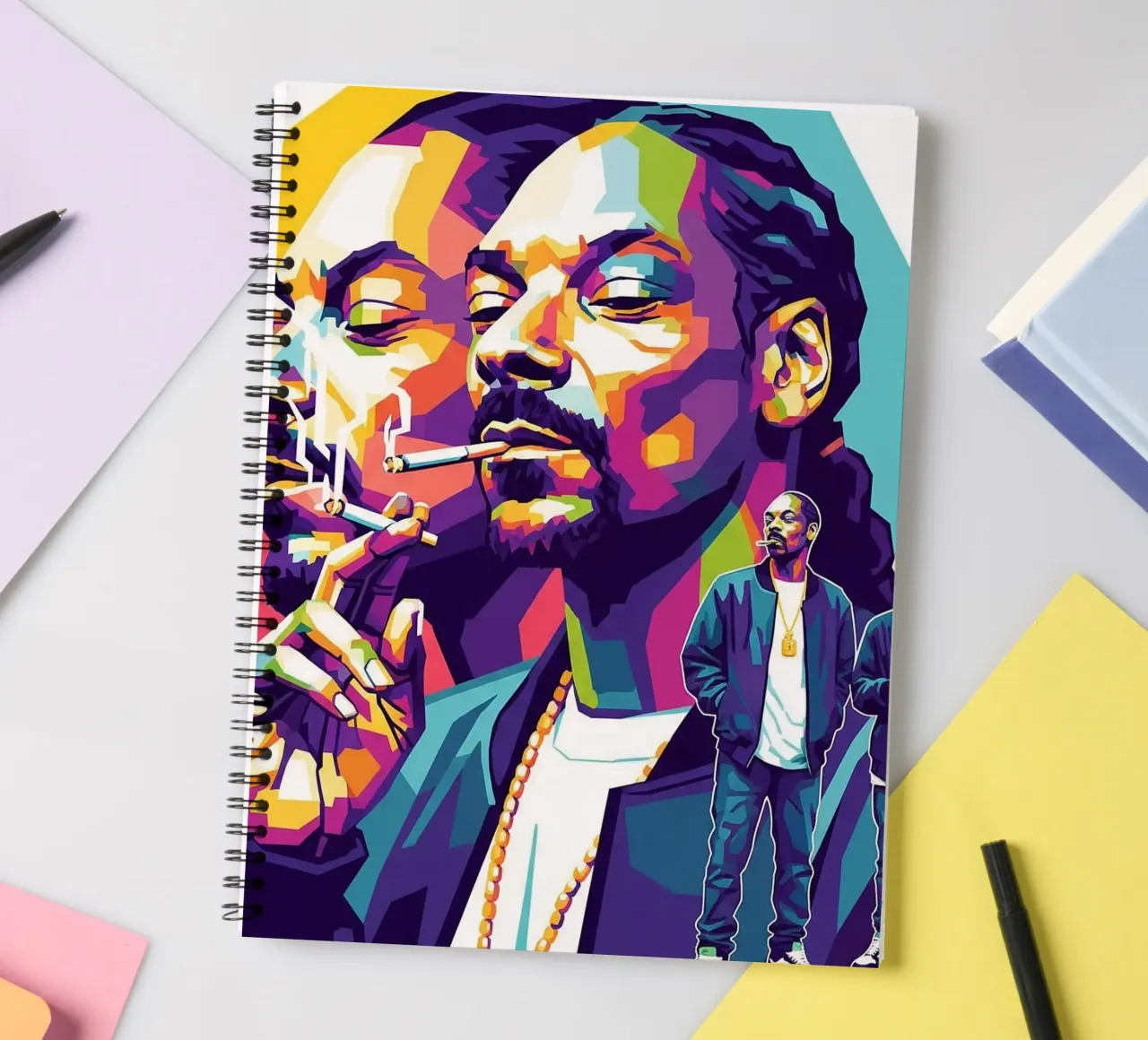 Snoop Dogg - WPAP art style (2) spiral notebook by Hantamrata