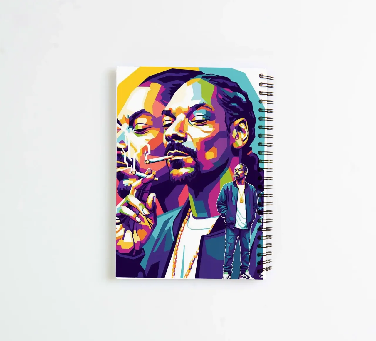 Snoop Dogg - WPAP art style (2) spiral notebook by Hantamrata