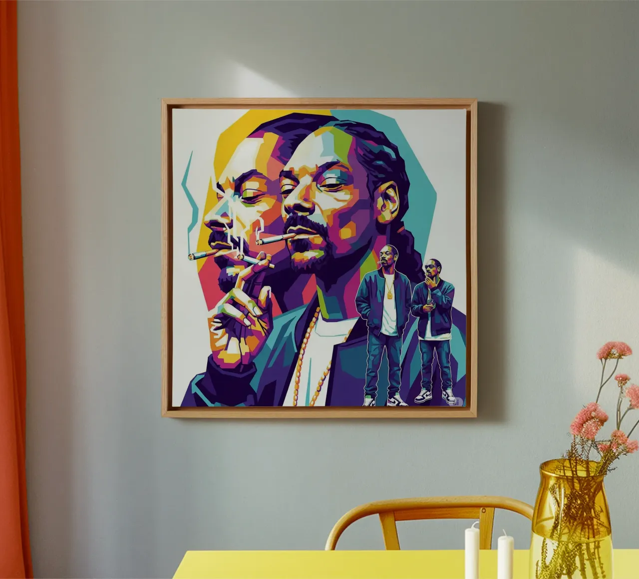 Snoop Dogg - WPAP art style (2) tela con Cornice a cassetta da Hantamrata