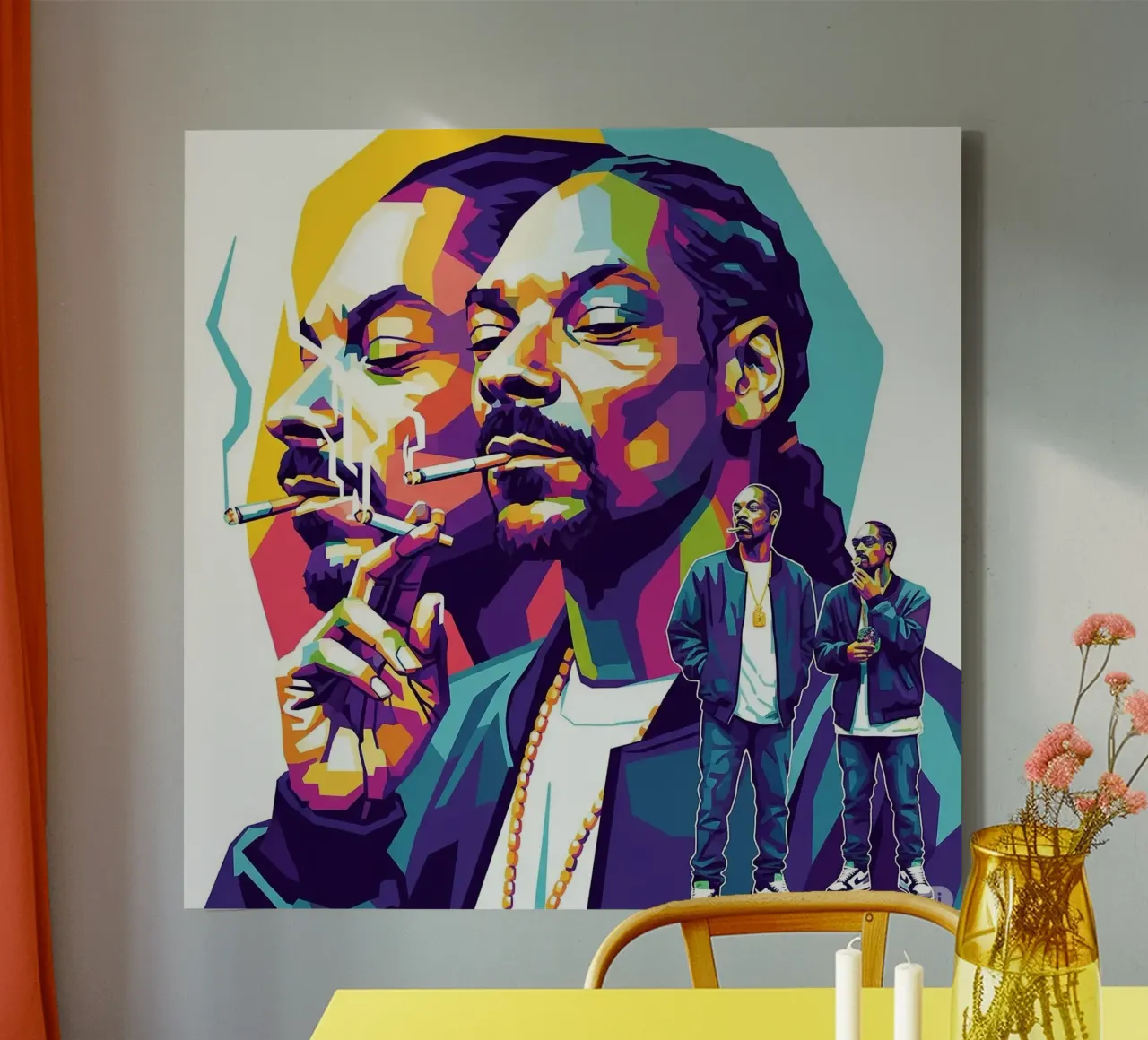 Snoop Dogg - WPAP art style (2) tela con Cornice a cassetta da Hantamrata