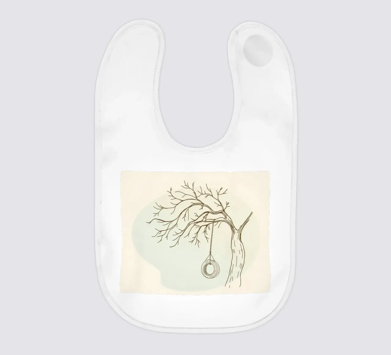 Albero con altalena appesa ai rami spogli bavaglino da DesignDoodle