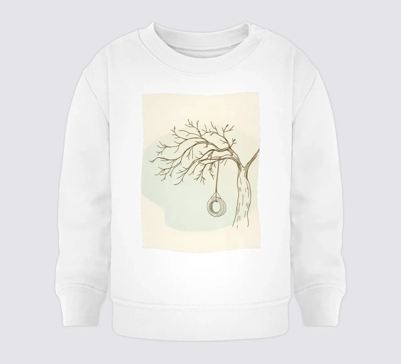 Albero con altalena appesa ai rami spogli felpa neonato da DesignDoodle