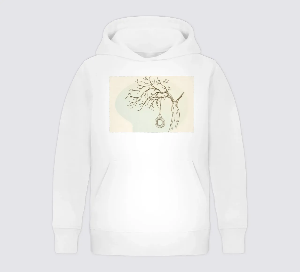 Albero con altalena appesa ai rami spogli felpa bambino con cappuccio da DesignDoodle