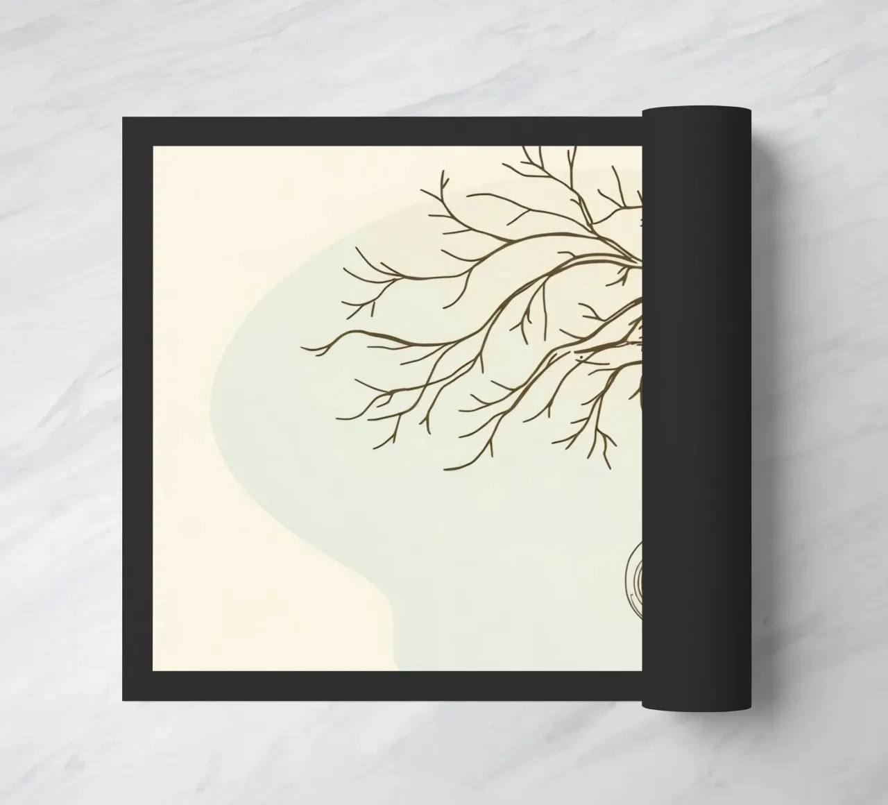 Baum mit Reifenschaukel, die an kahlen Ästen hängt Fußmatte von DesignDoodle