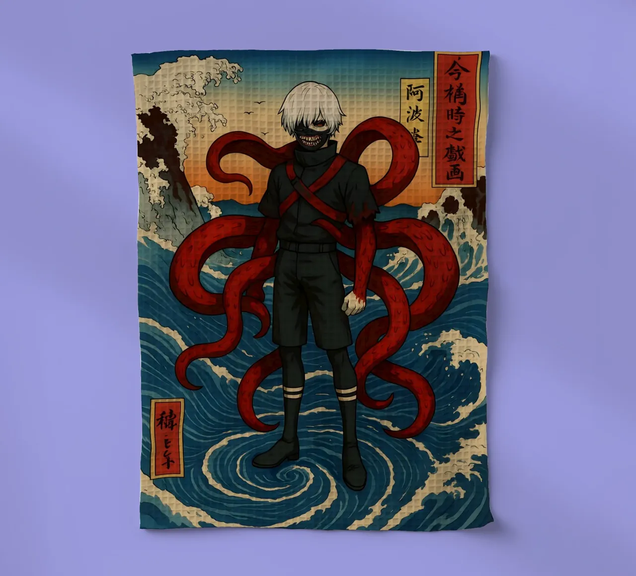 Vintage Tokyo Ghoul Ken Japan Art tea towel by KakiHanryJP