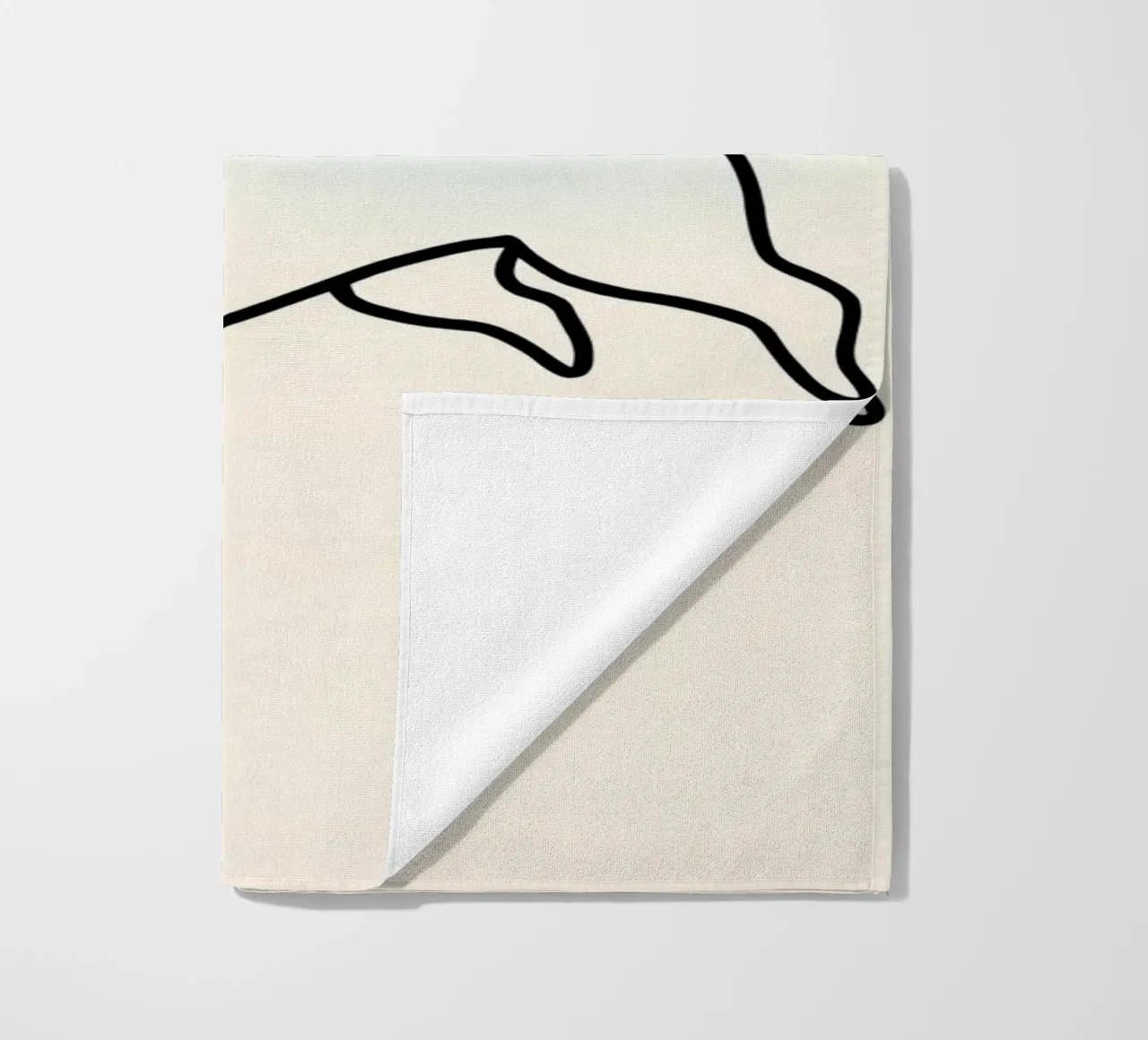 Cane che gioca con una palla in stile minimalista telo mare da DesignDoodle