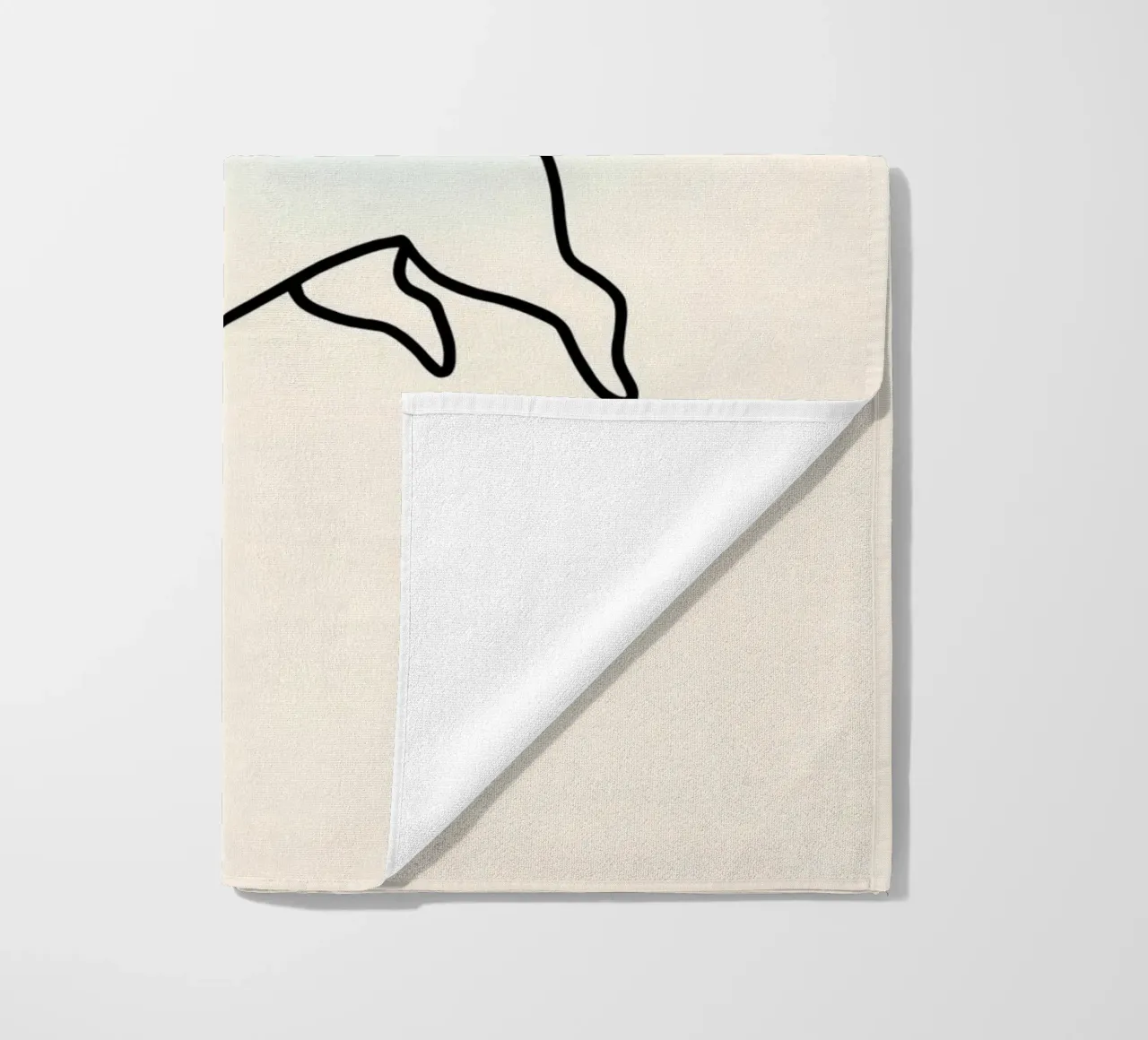 Cane che gioca con una palla in stile minimalista telo mare da DesignDoodle