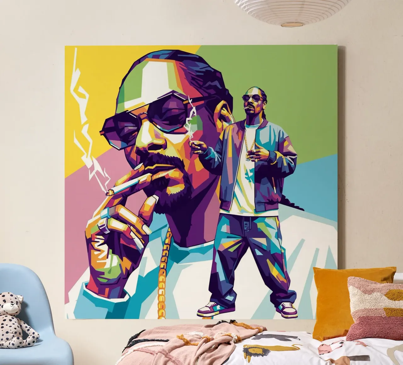 Snoop Dogg - WPAP art style (3) tela con Cornice a cassetta da Hantamrata