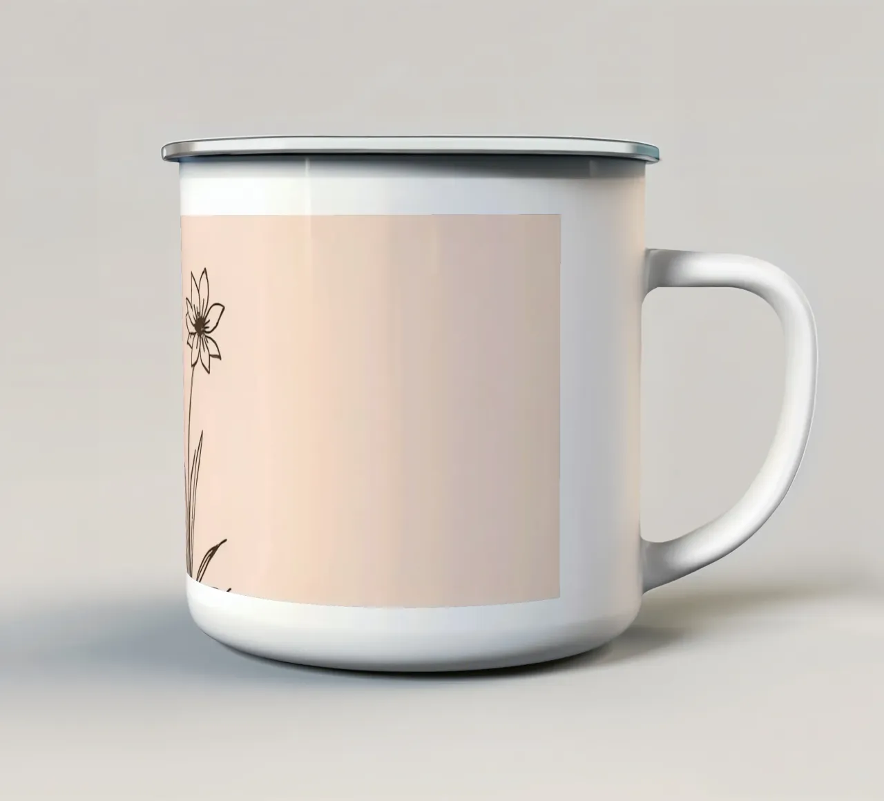Fiore che cresce tra le crepe della terra in un paesaggio desolato tazza in smalto da DesignDoodle
