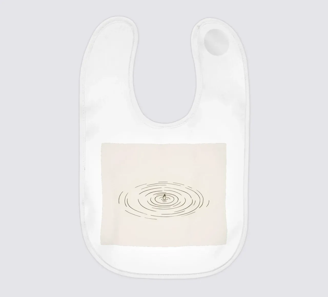 Ripples expanding in calm water created by a single drop baby bib by DesignDoodle