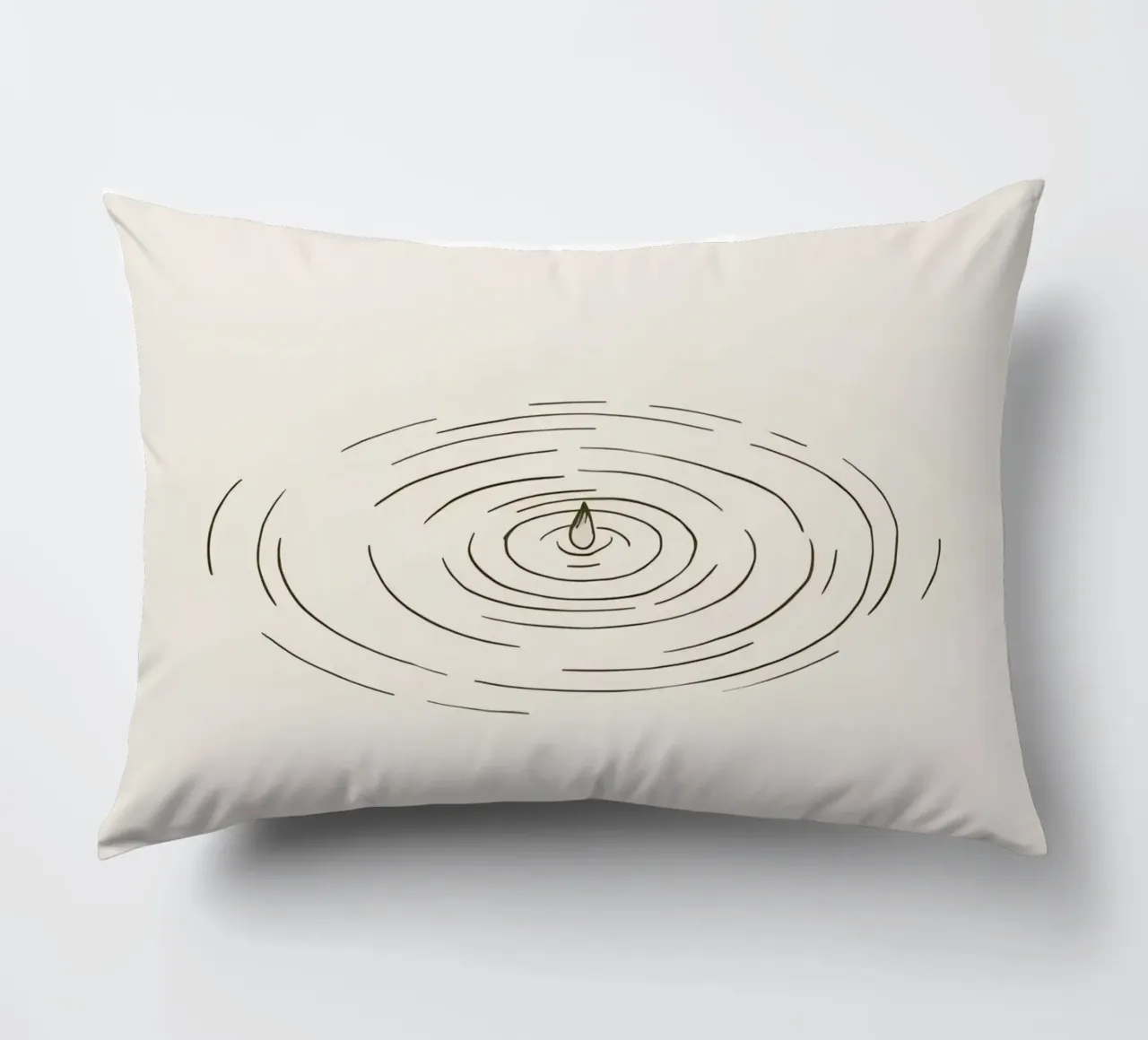 Ripples expanding in calm water created by a single drop decorative cushion by DesignDoodle
