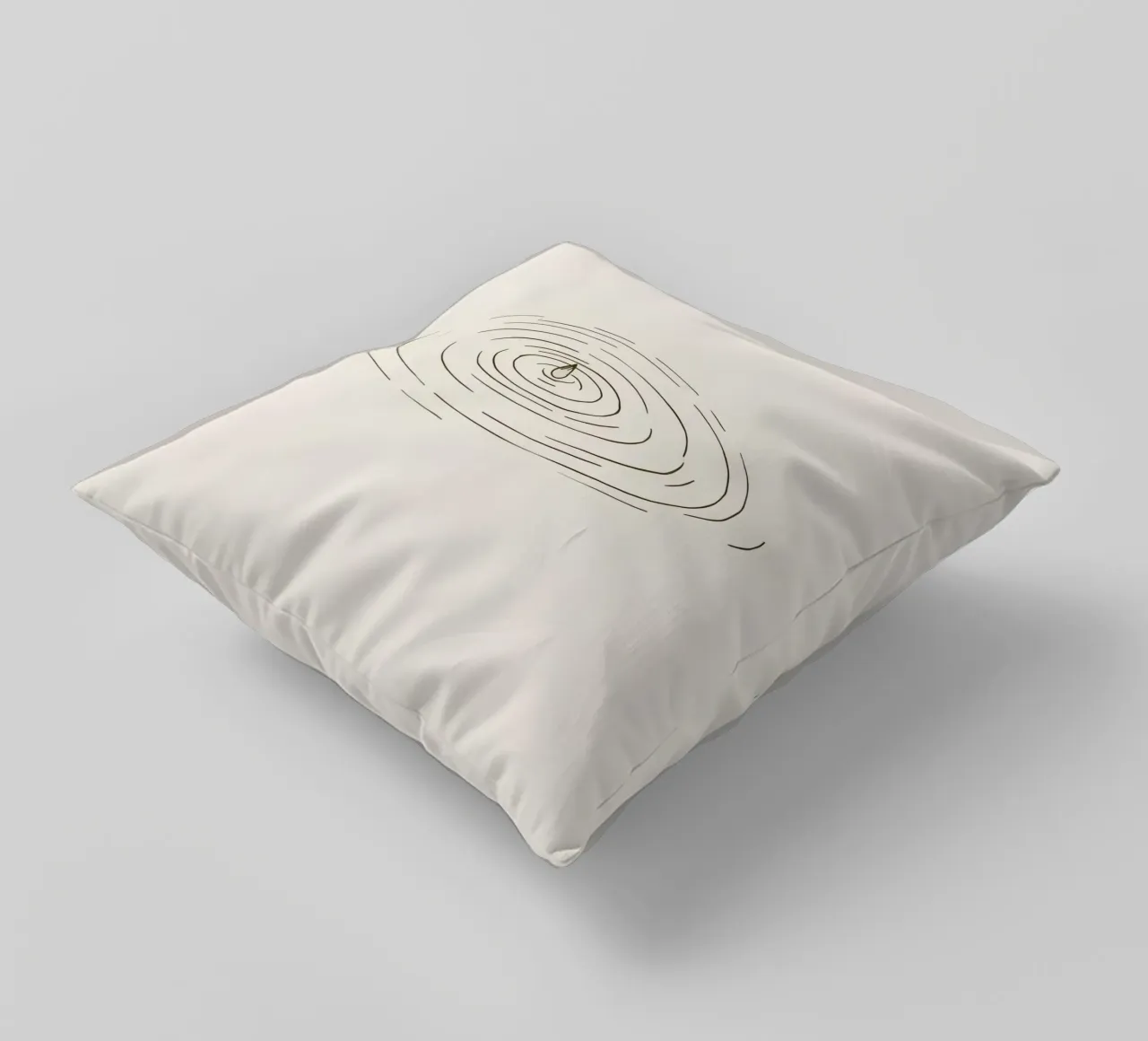 Ripples expanding in calm water created by a single drop decorative cushion by DesignDoodle