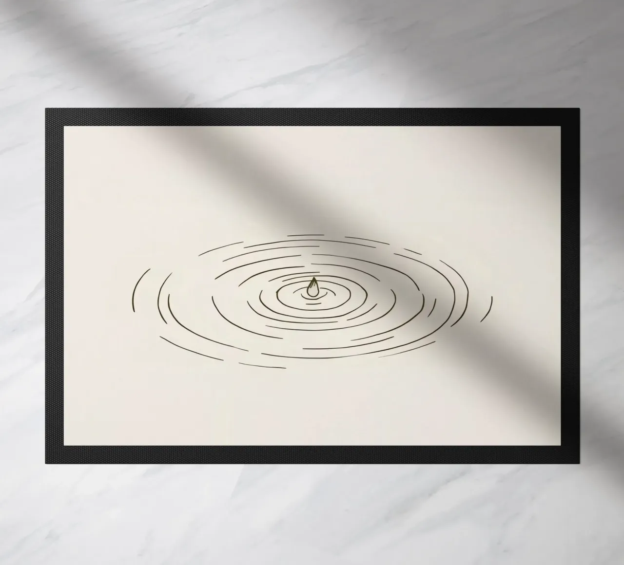 Ripples expanding in calm water created by a single drop doormat by DesignDoodle