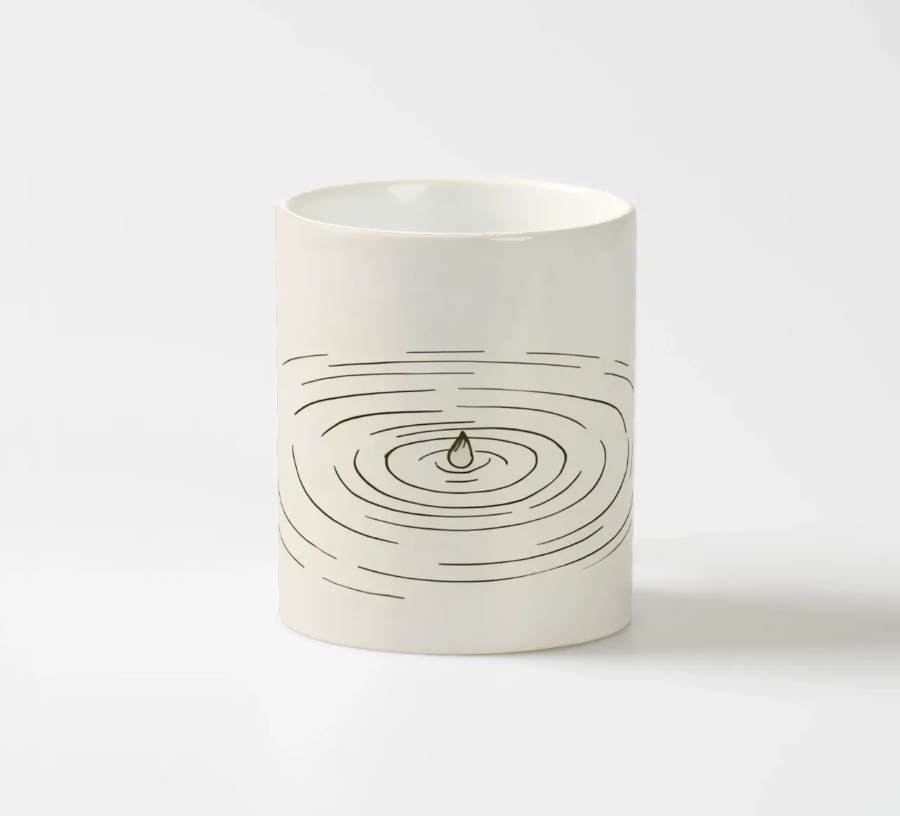 Ripples expanding in calm water created by a single drop ceramic mug by DesignDoodle
