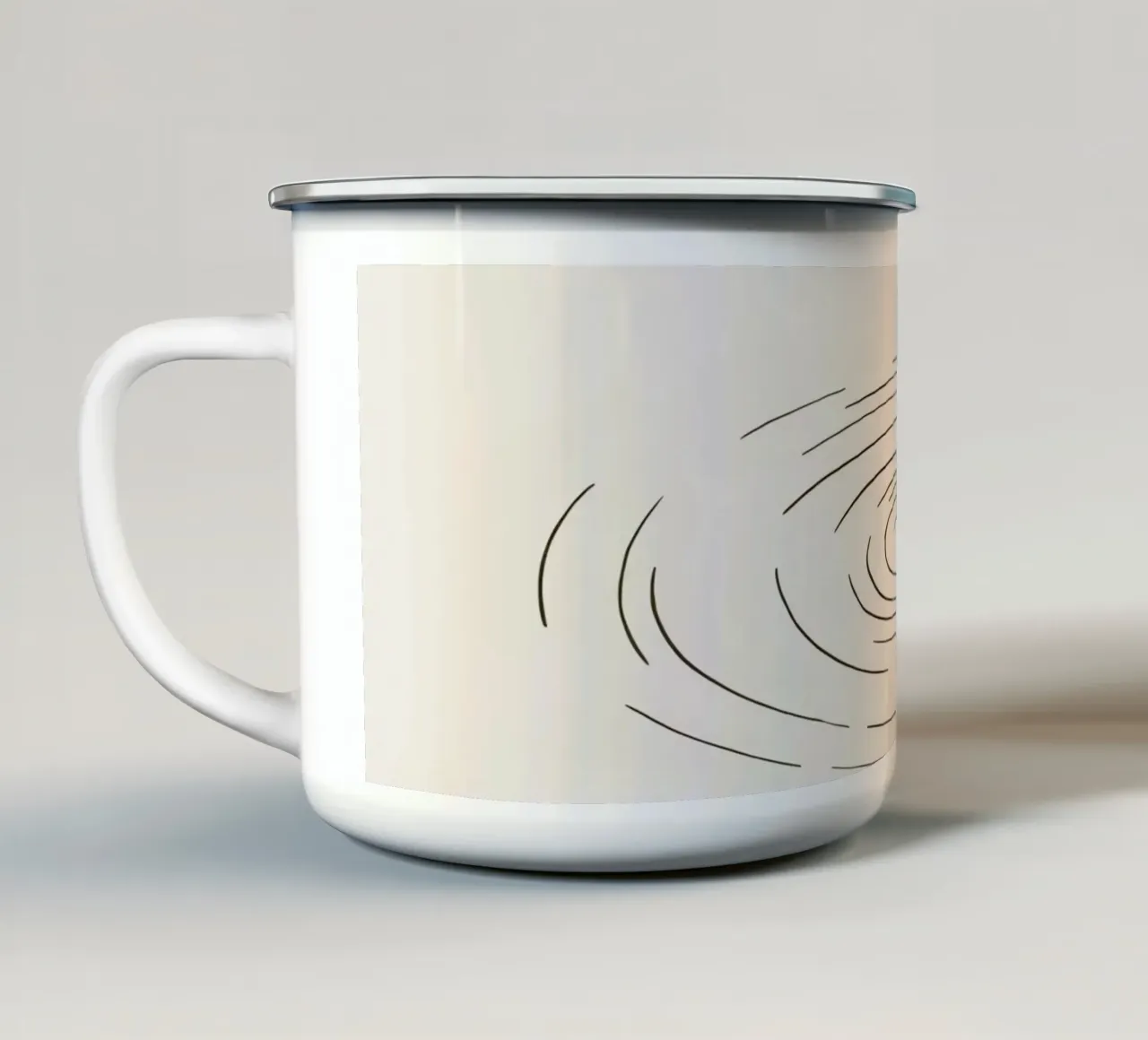 Ripples expanding in calm water created by a single drop enamel mug by DesignDoodle