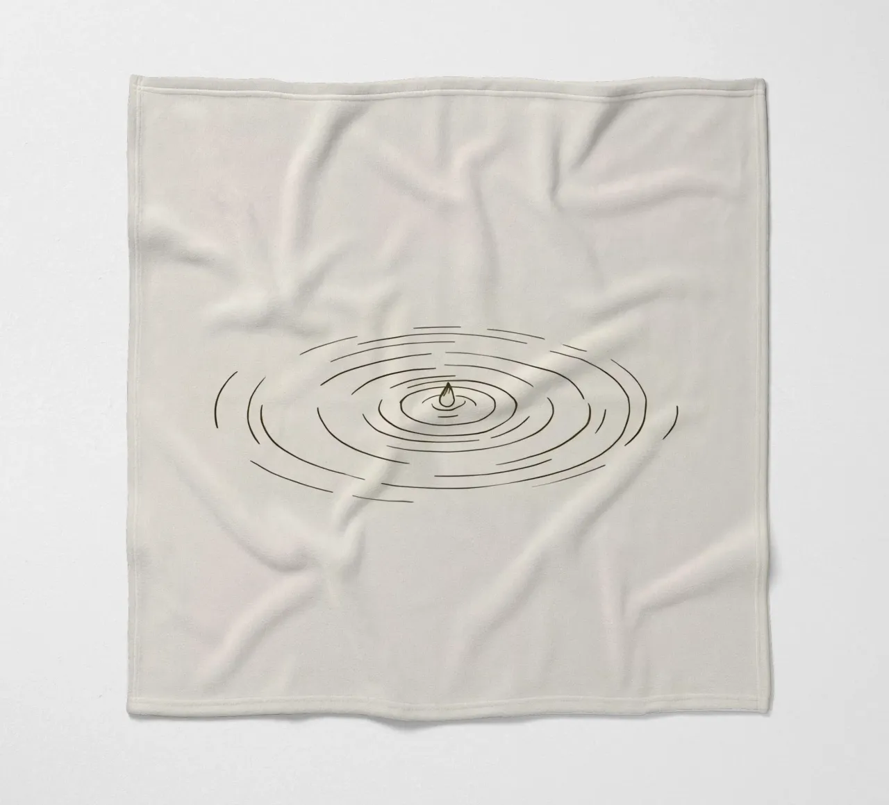 Ripples expanding in calm water created by a single drop fleece blanket by DesignDoodle