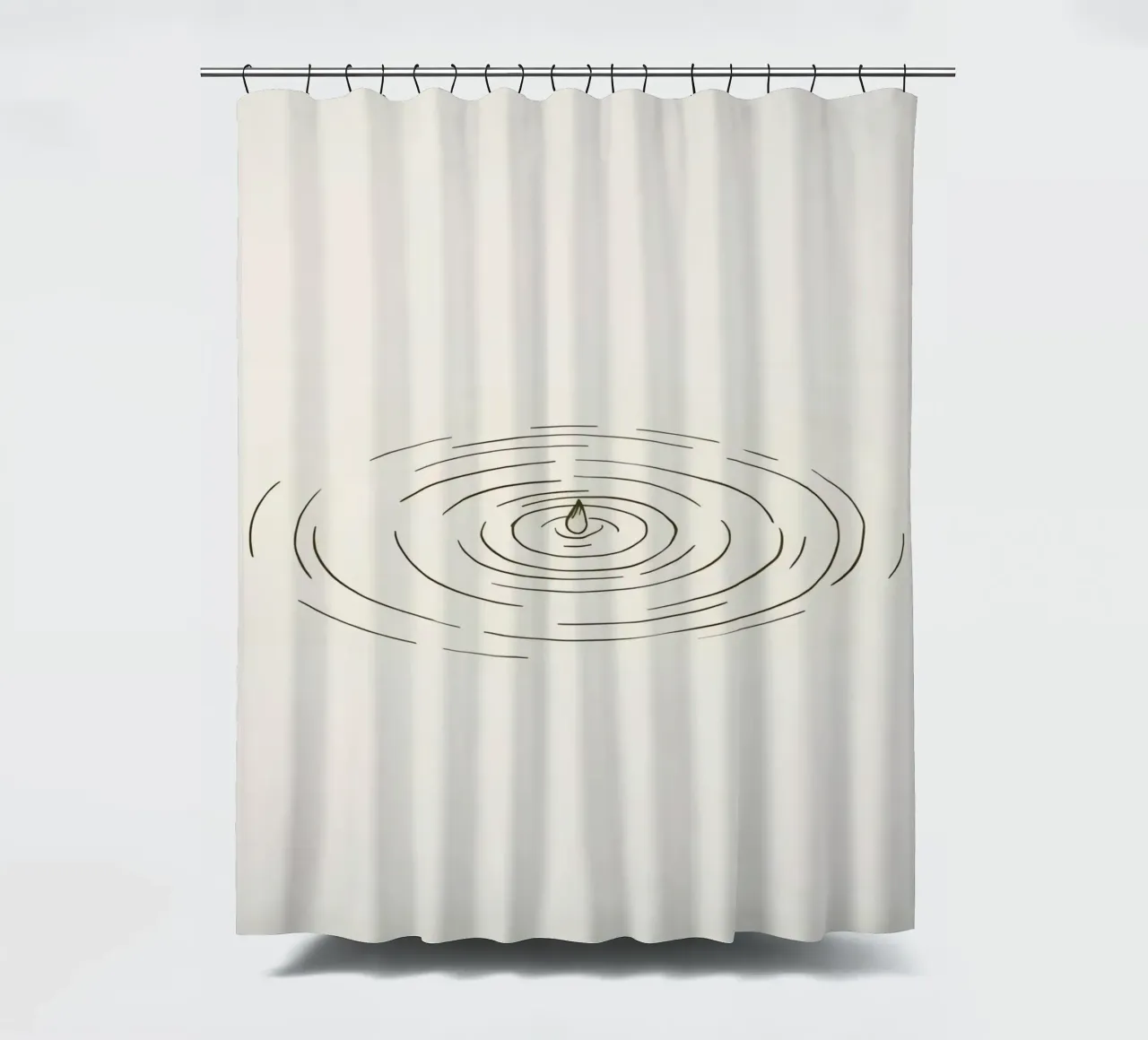 Ripples expanding in calm water created by a single drop shower curtain by DesignDoodle