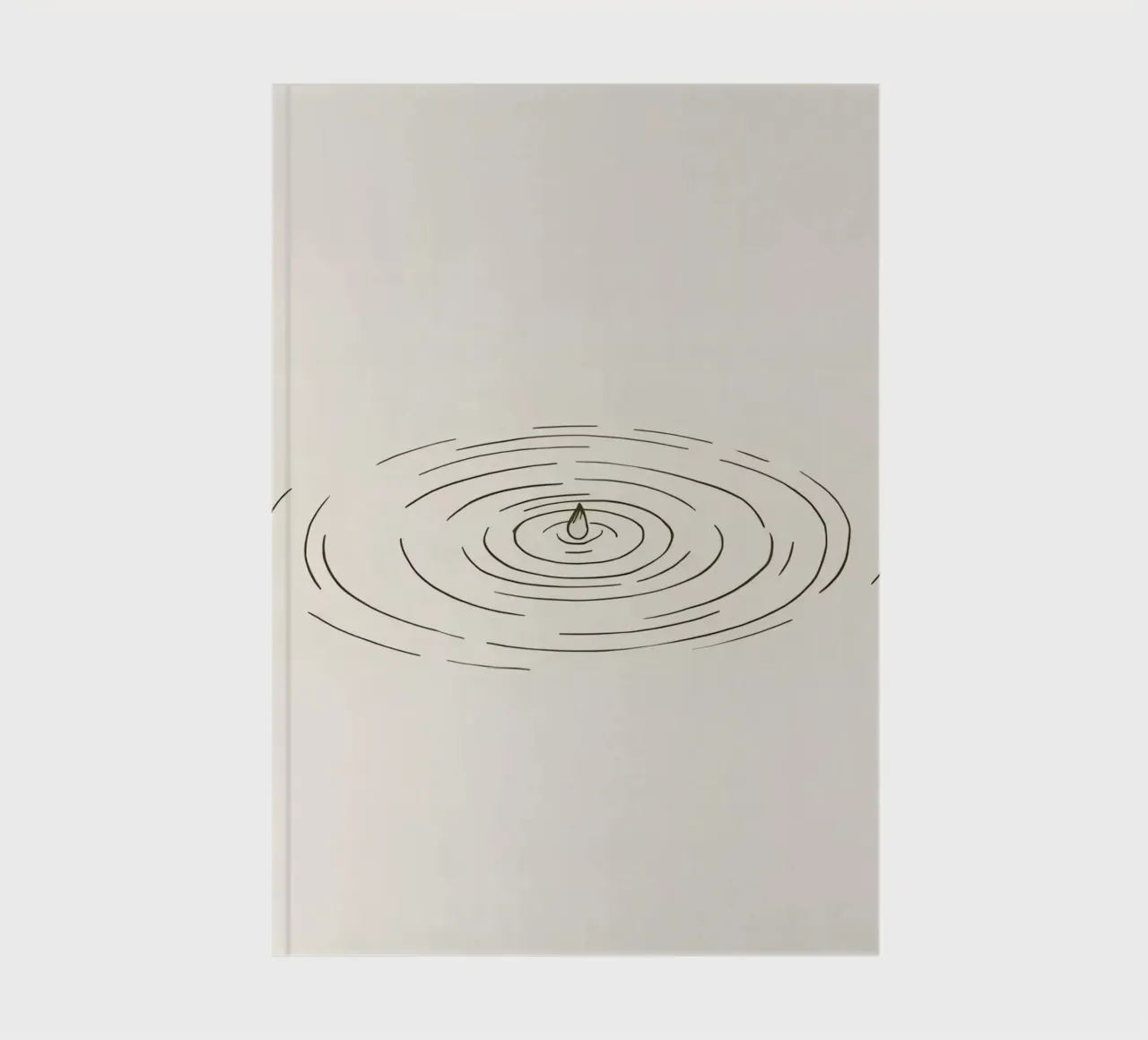 Ripples expanding in calm water created by a single drop notebook by DesignDoodle