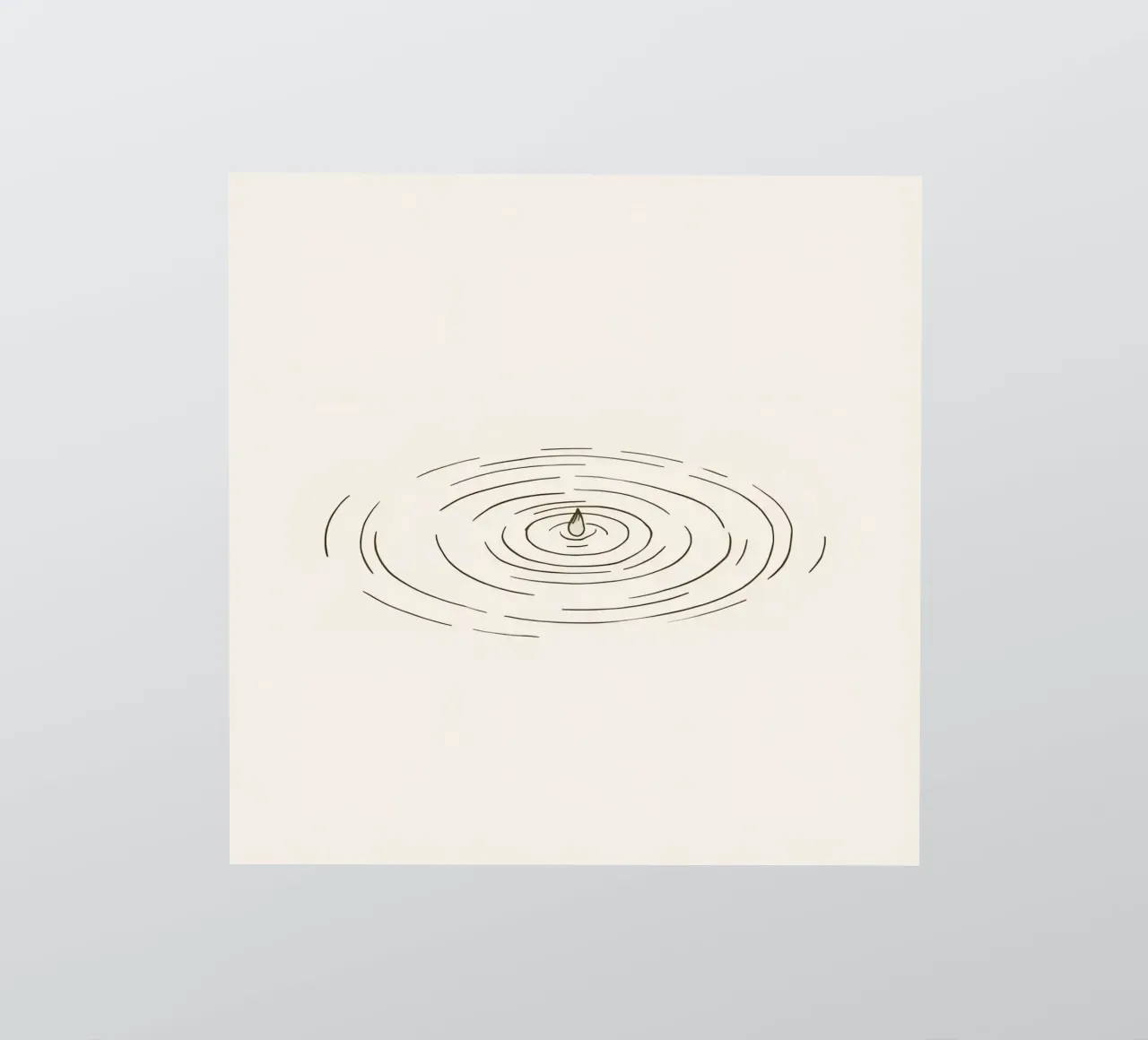 Ripples expanding in calm water created by a single drop sticker by DesignDoodle